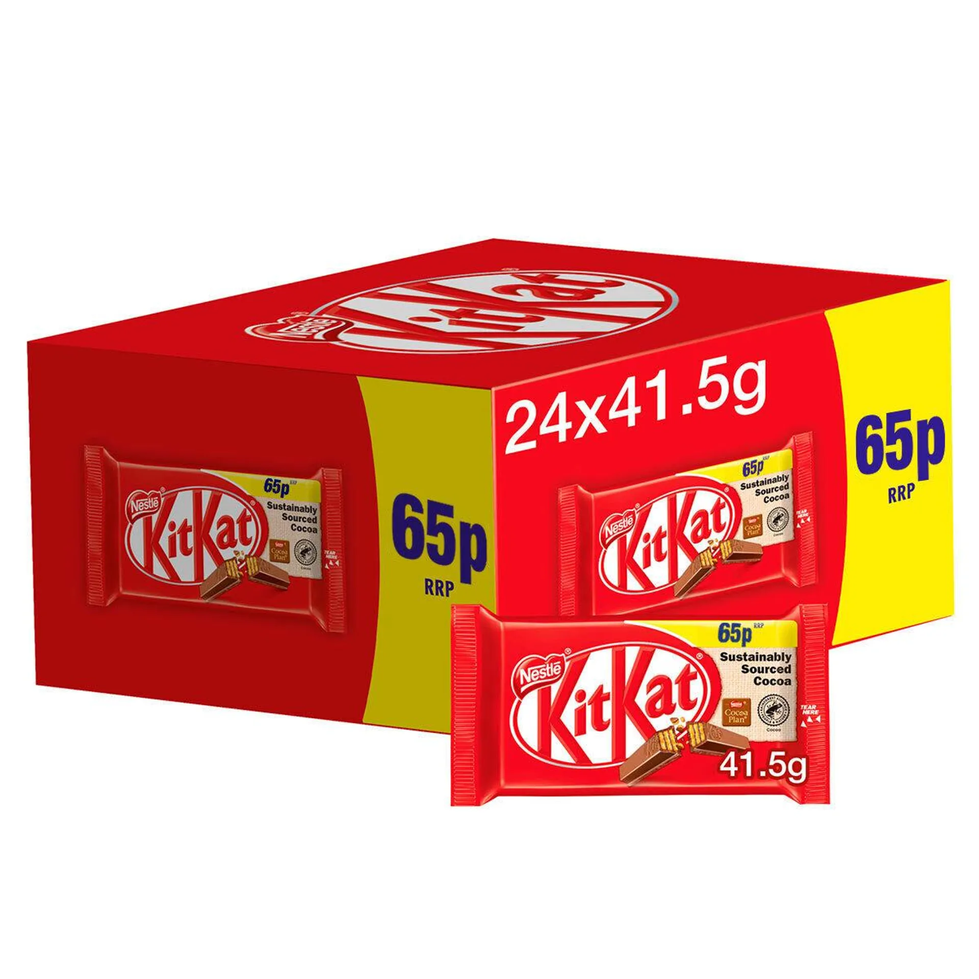 Nestle KitKat 4 Finger Milk Chocolate Bar PMP, 24 x 41.5g