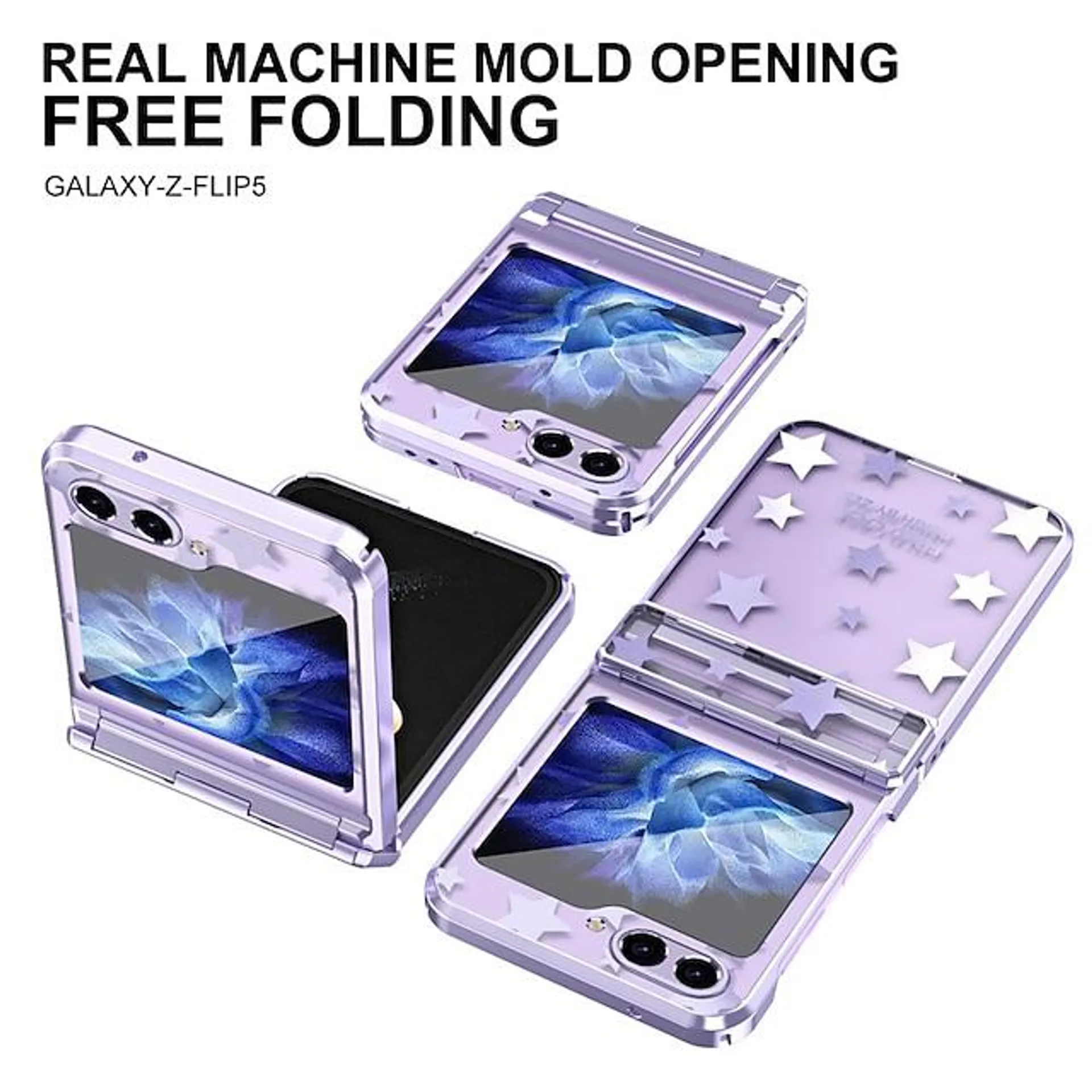 Phone Case For Samsung Galaxy Z Flip 5 Z Flip 4 Z Flip 3 Back Cover Slim Plating Full Body Protective Graphic PC