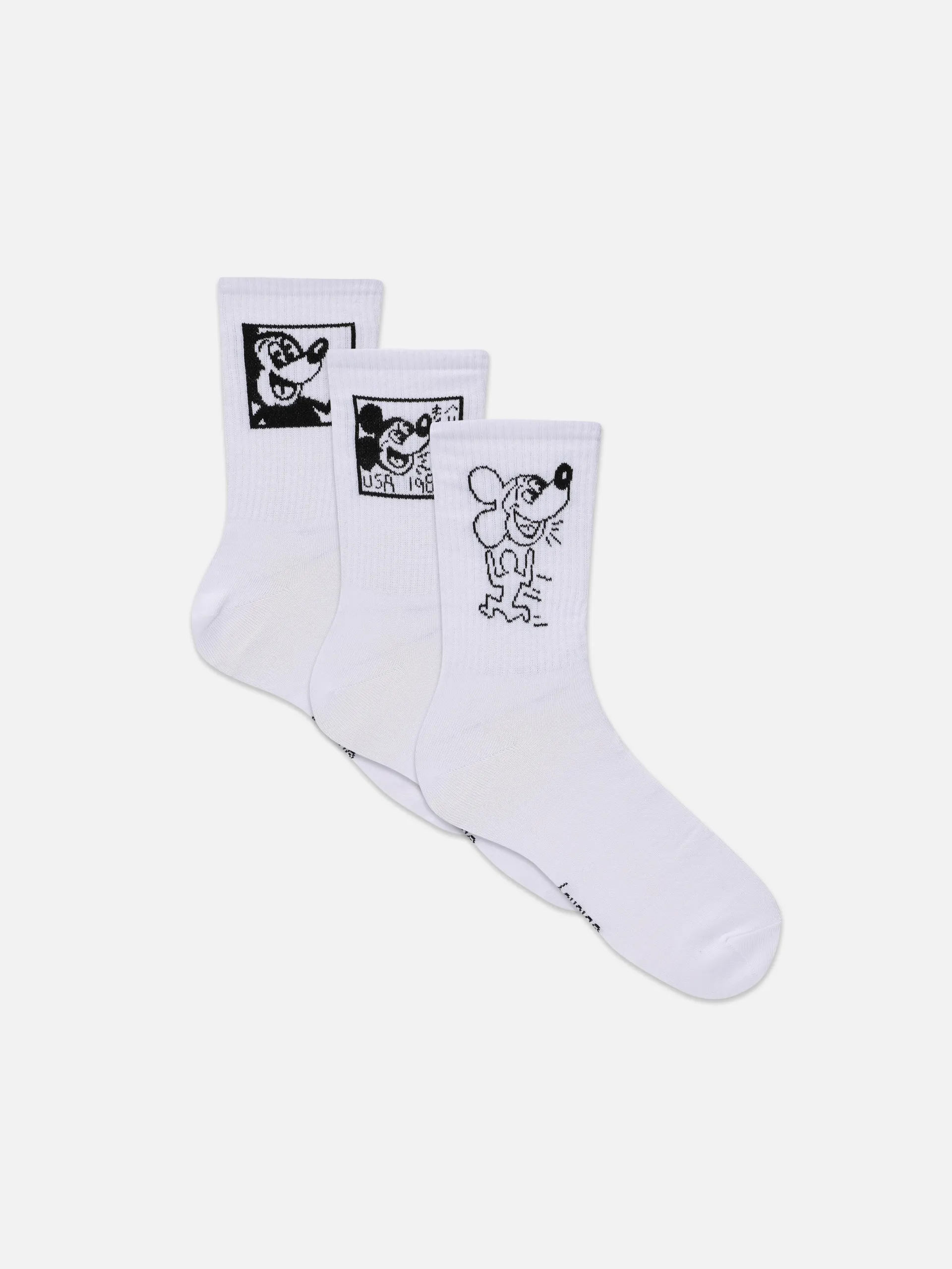 3pk Disney’s Mickey Mouse x Keith Haring Socks