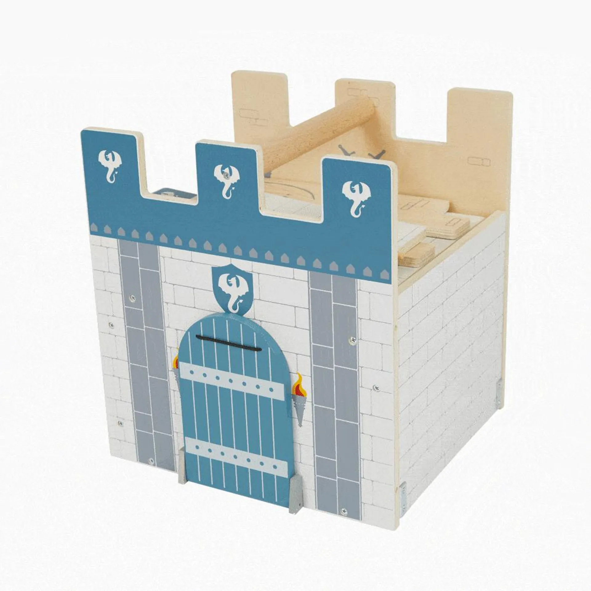 Play & Store Wooden Toy Castle