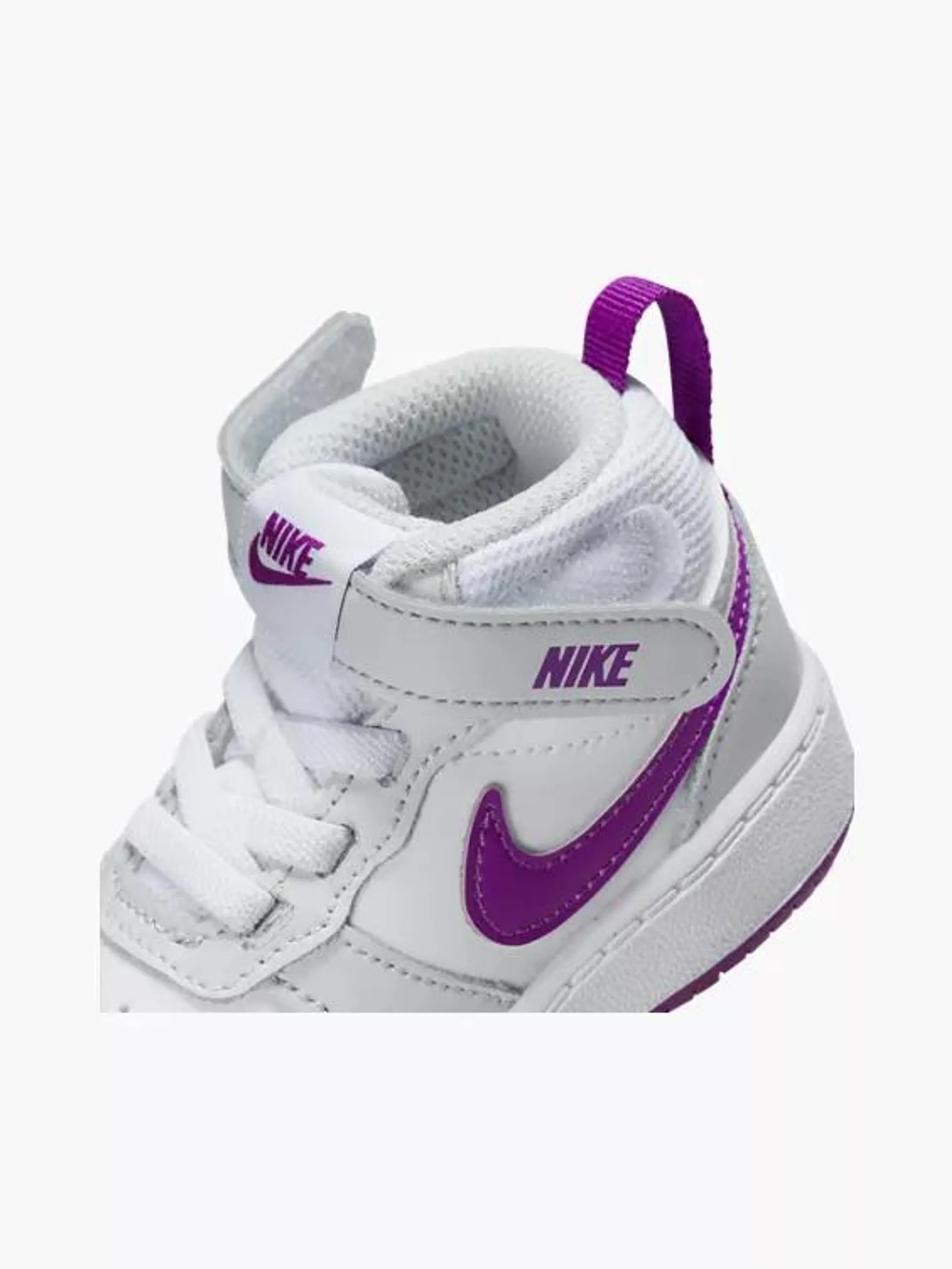 White/Purple Nike Borough Mid 2 Toddler Trainer