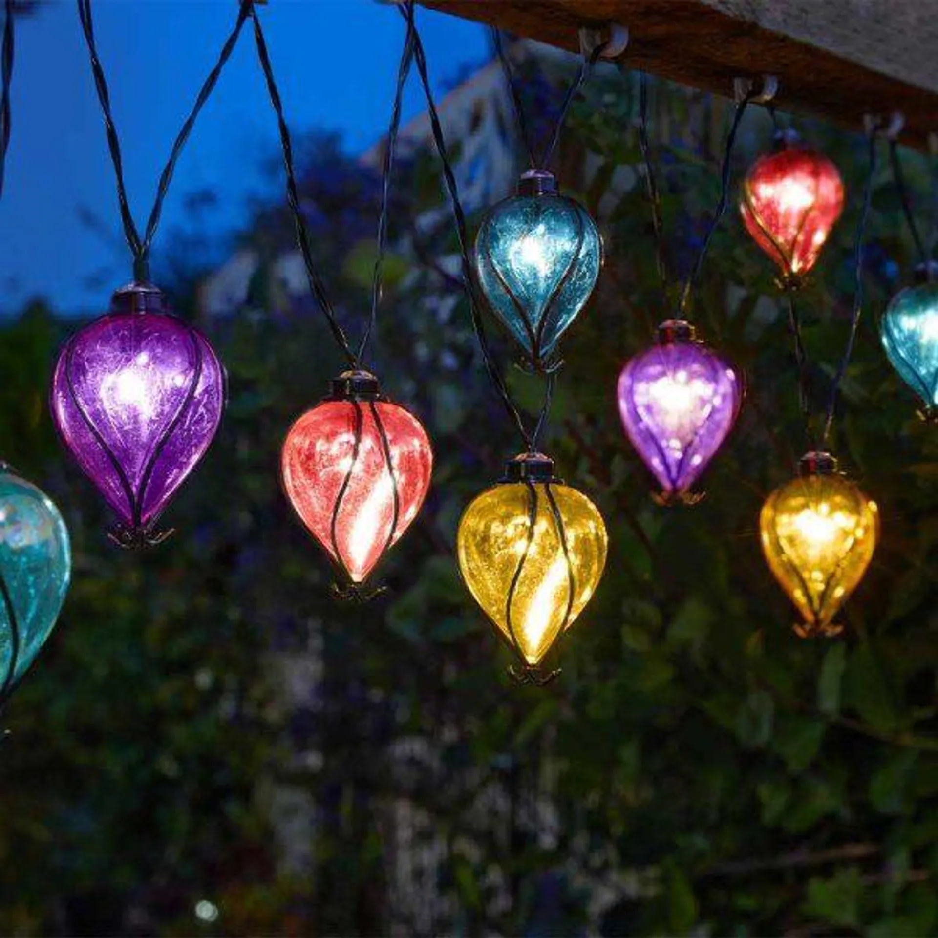 Rainbow Balloon Solar String Lights