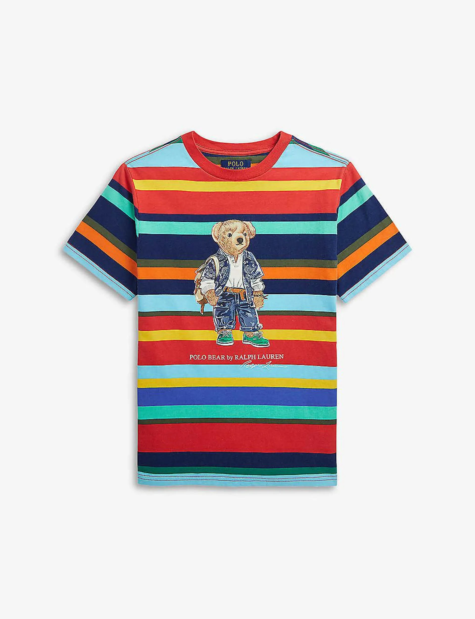 Polo Bear logo-print striped cotton-jersey T-shirt 3 months - 12 years