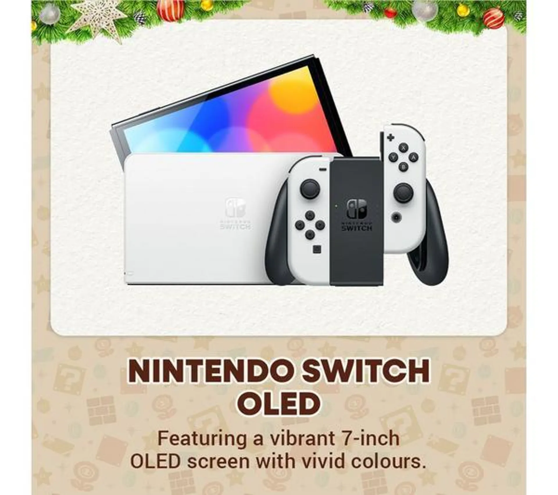 NINTENDO Switch OLED White & Mario Kart 8 Deluxe & Nintendo Switch Online 12 Month Membership Bundle