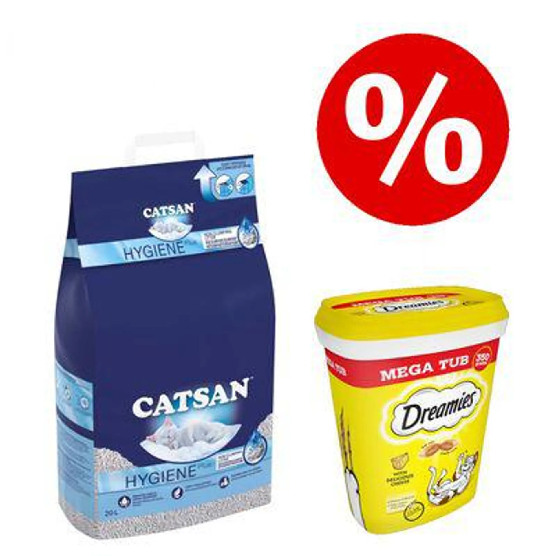 20l Catsan Hygiene Plus Cat Litter + Dreamies Cat Treats - Bundle Pack!*