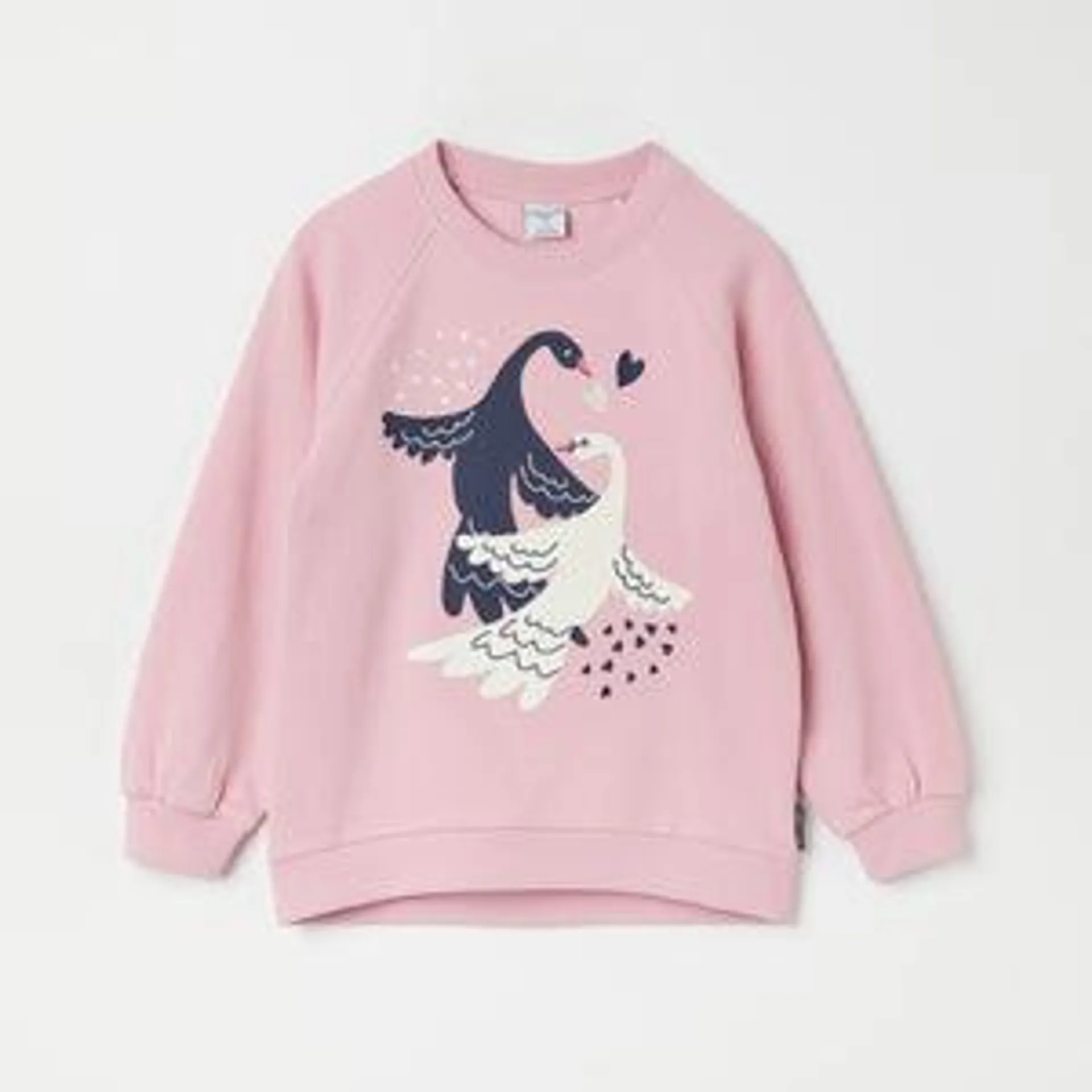 Swan Print Kids Sweatshirt