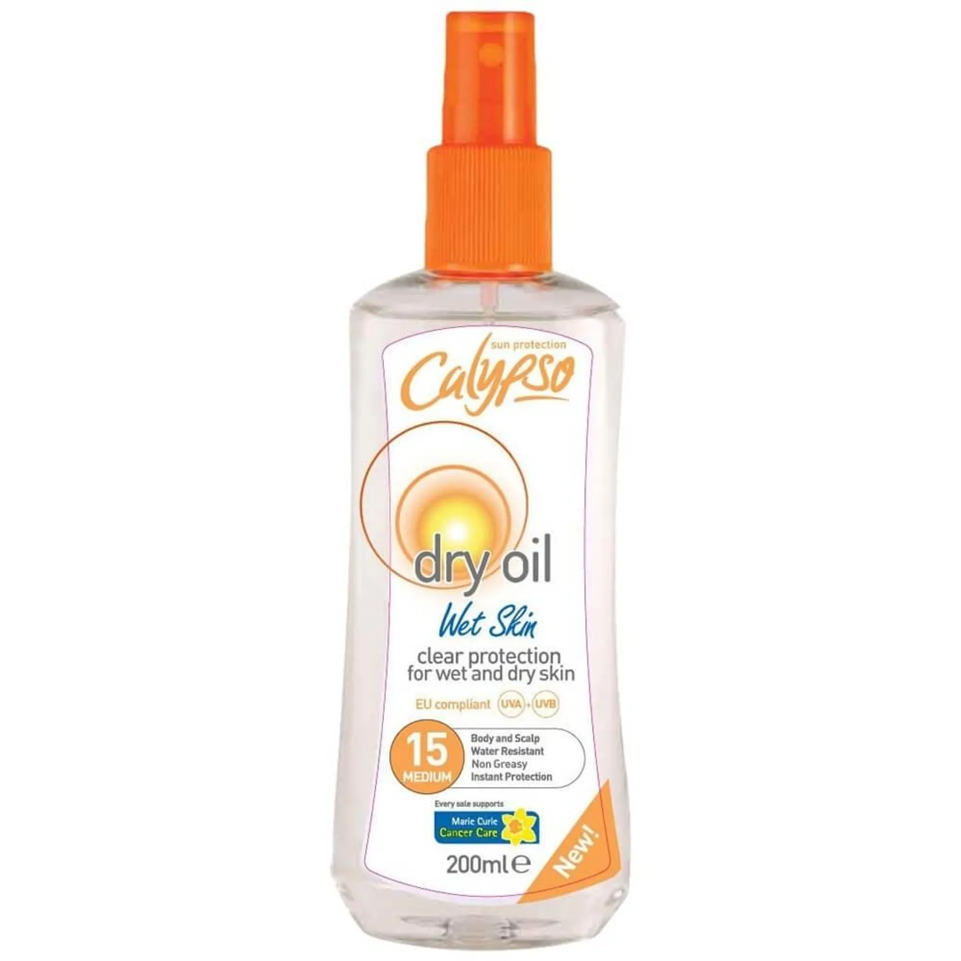 Calypso Dry Oil for Wet Skin SPF15 200ml