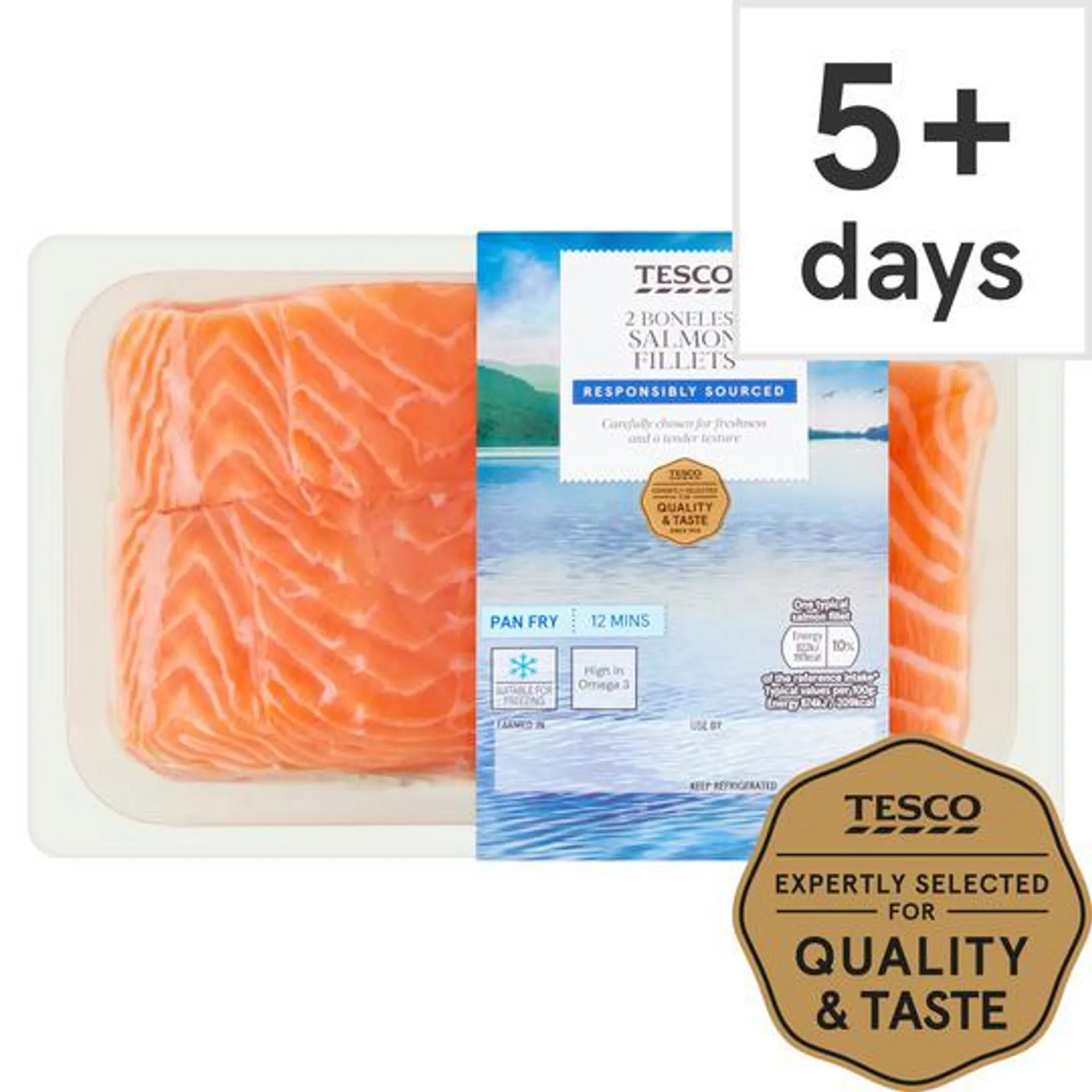 Tesco 2 Boneless Salmon Fillets 260G