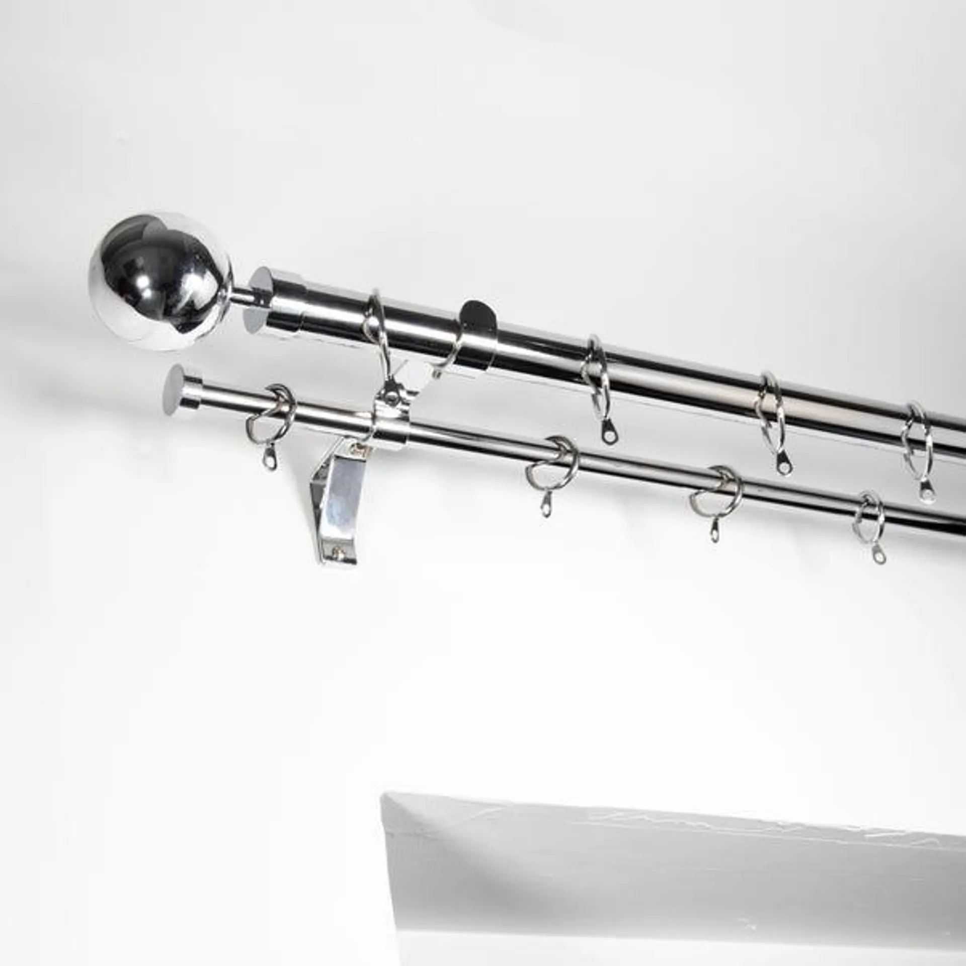 Oslo Double Layer Extendable Metal Curtain Pole with Rings