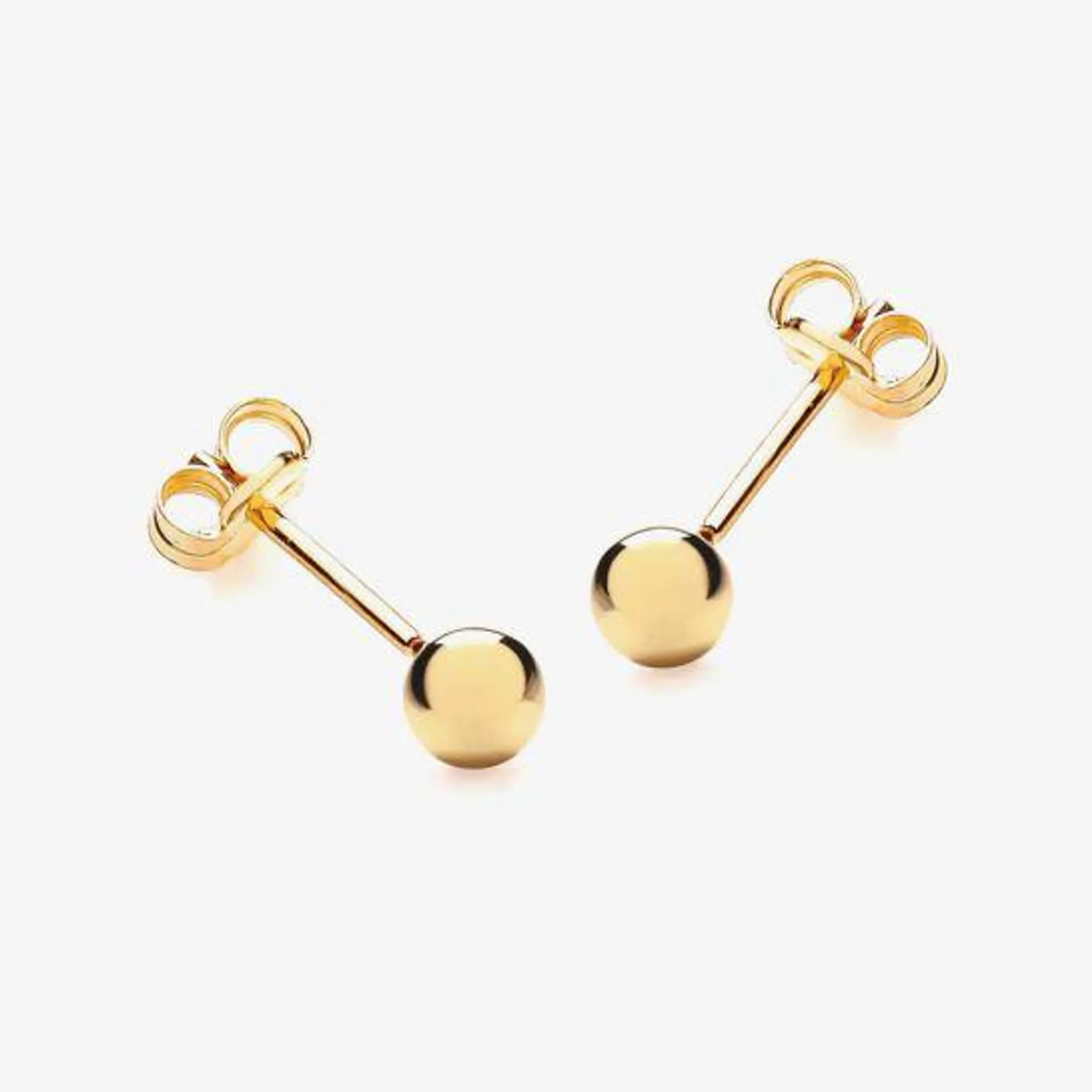 18ct Gold 4.0mm Plain Ball Stud Earrings 7.55.0583