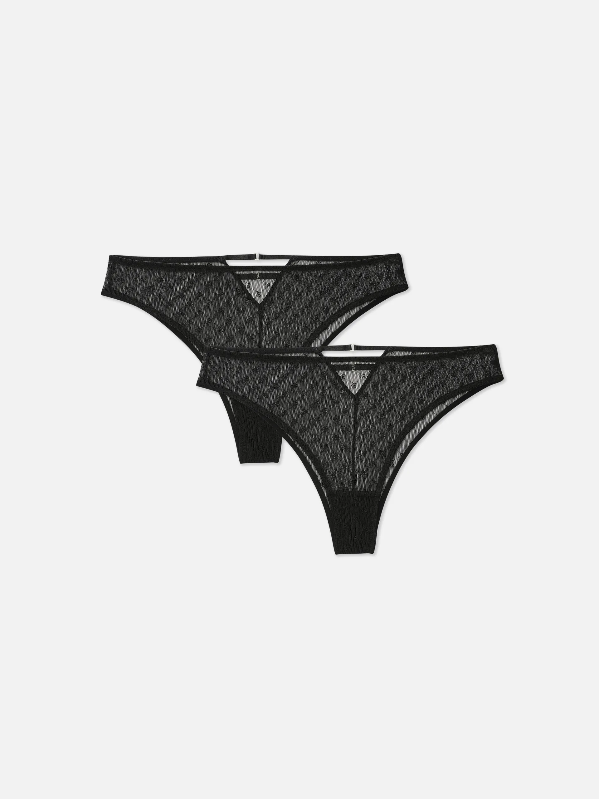 2pk Monogram Mesh Brazilian Briefs