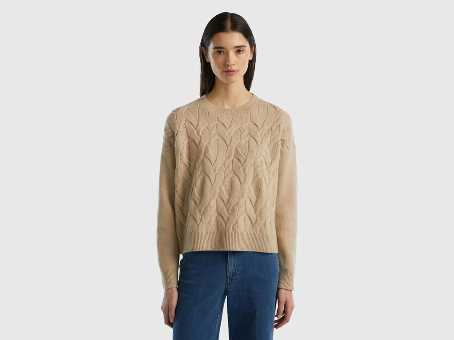 Knit sweater in pure cashmere