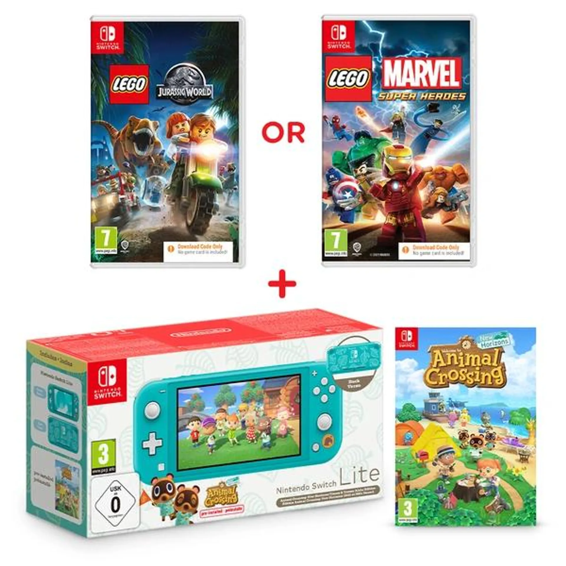 Nintendo Switch Lite Animal Crossing: New Horizons Timmy & Tommy's Edition & Select LEGO CIB Game