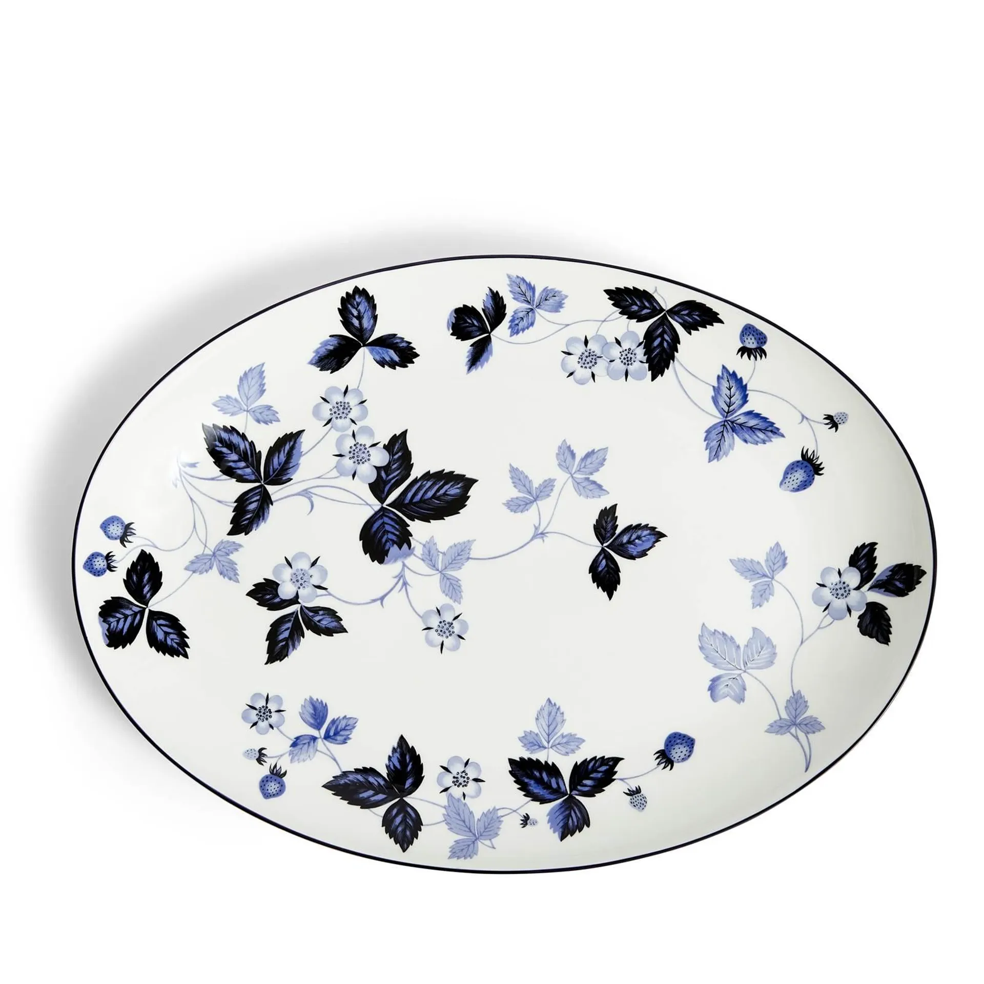 Wild Strawberry Inky Blue Oval Serving Plate