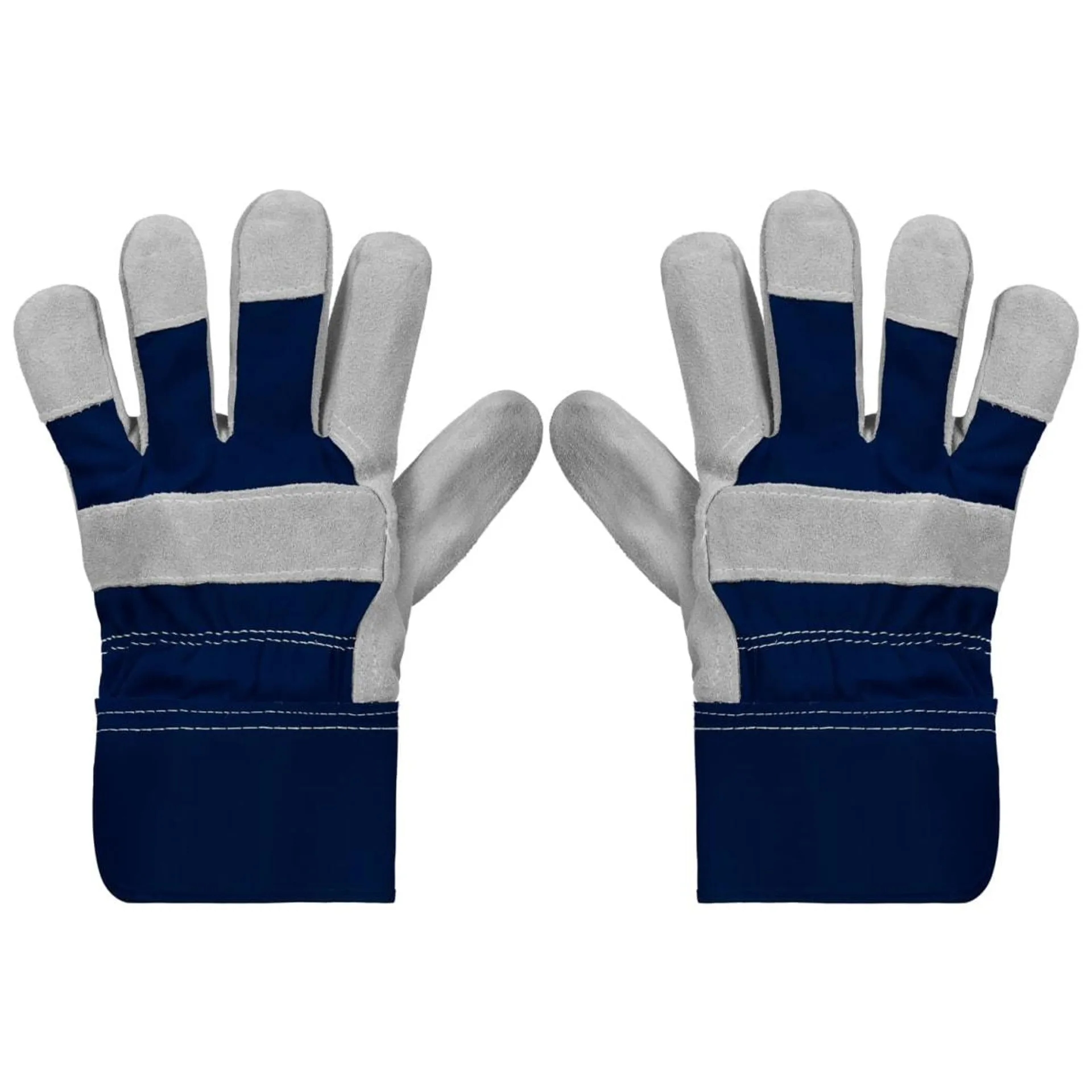 Rolson Heavy Duty Suede Gardening Gloves - Large - Navy