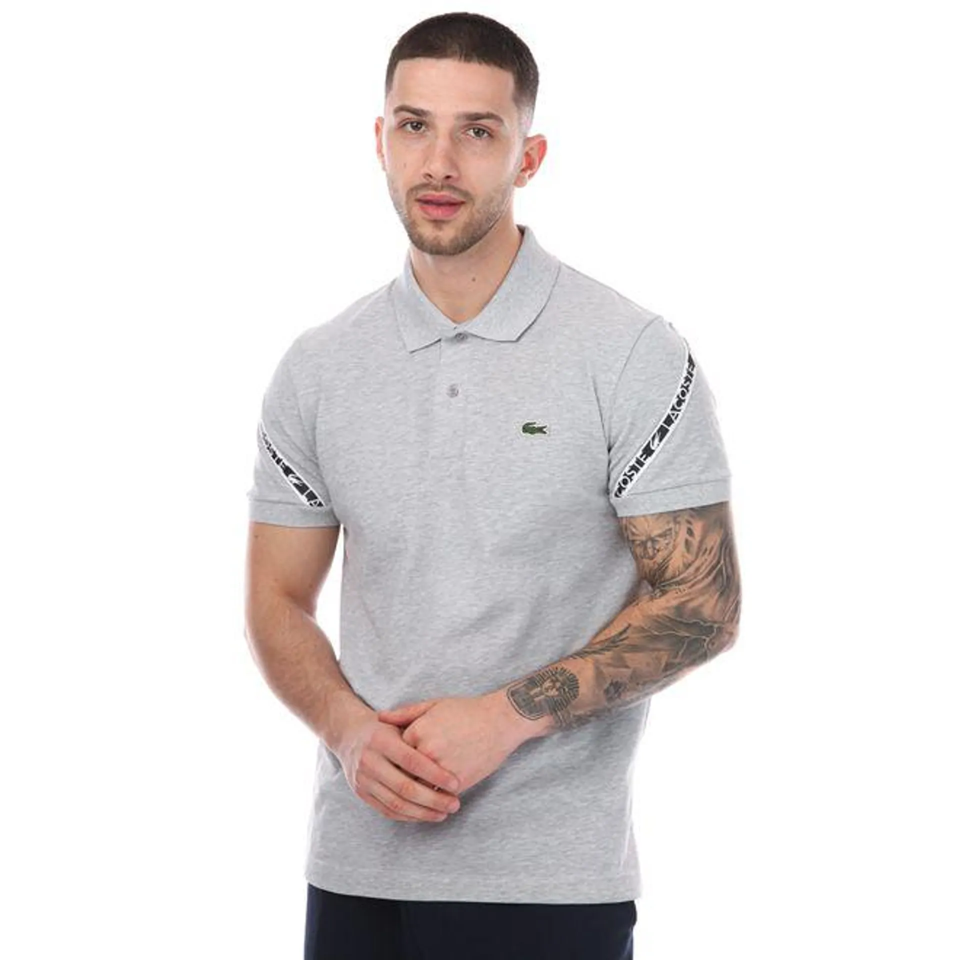 Lacoste Mens Regular Fit Stretch Pique Polo Shirt in Grey