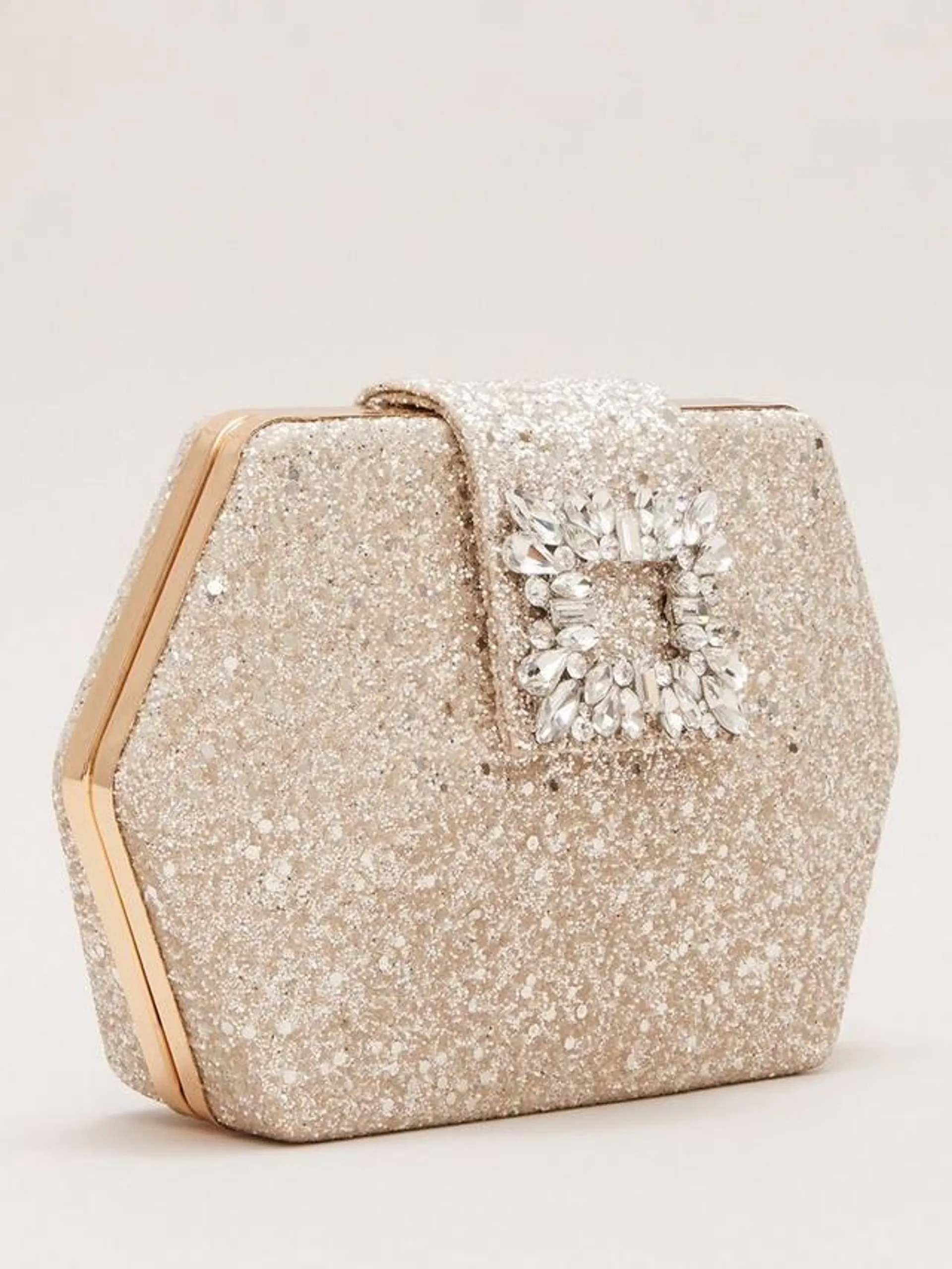 Glitter Hexagon Bag, Gold