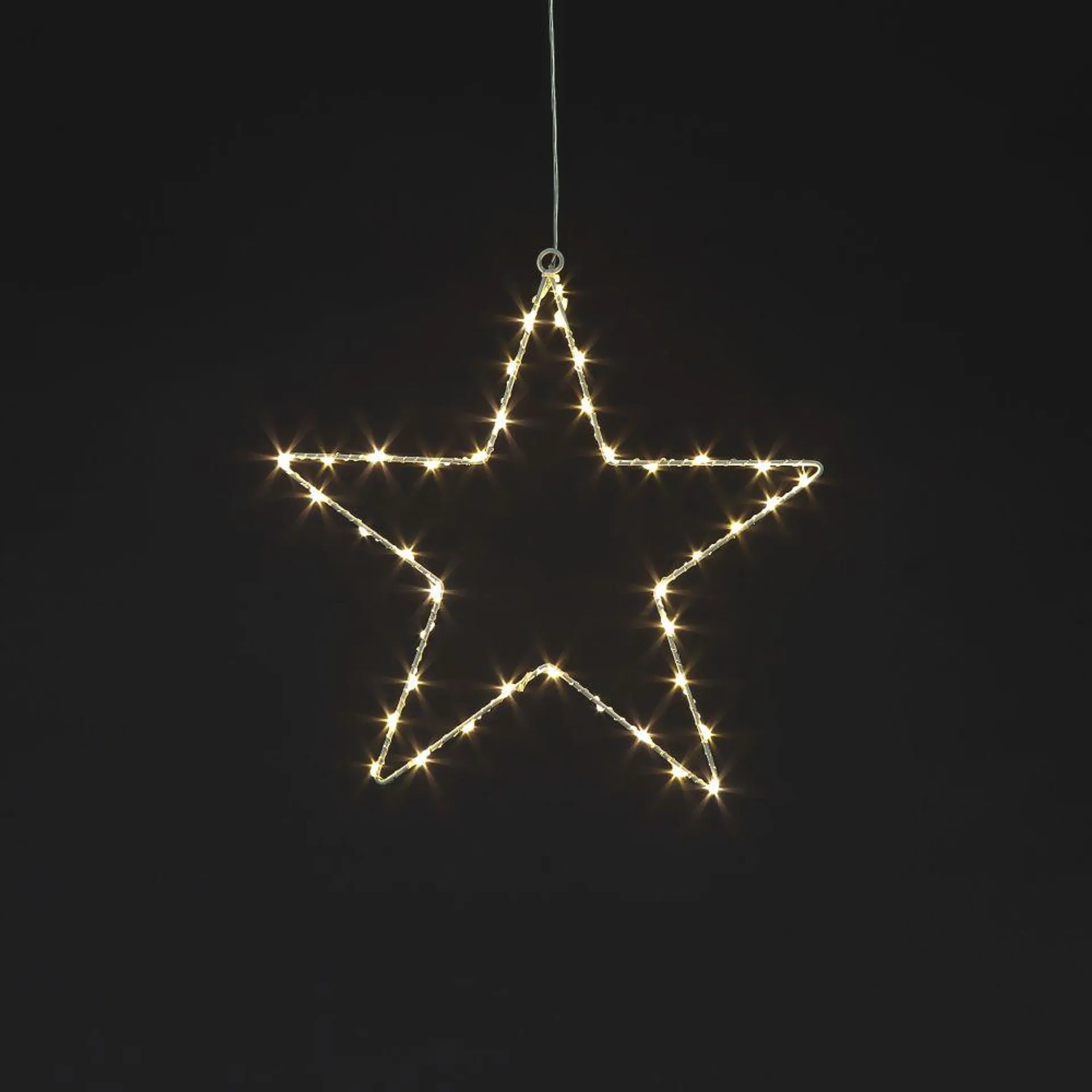 Iron Star with 40 Warm White LEDs (30cm)
