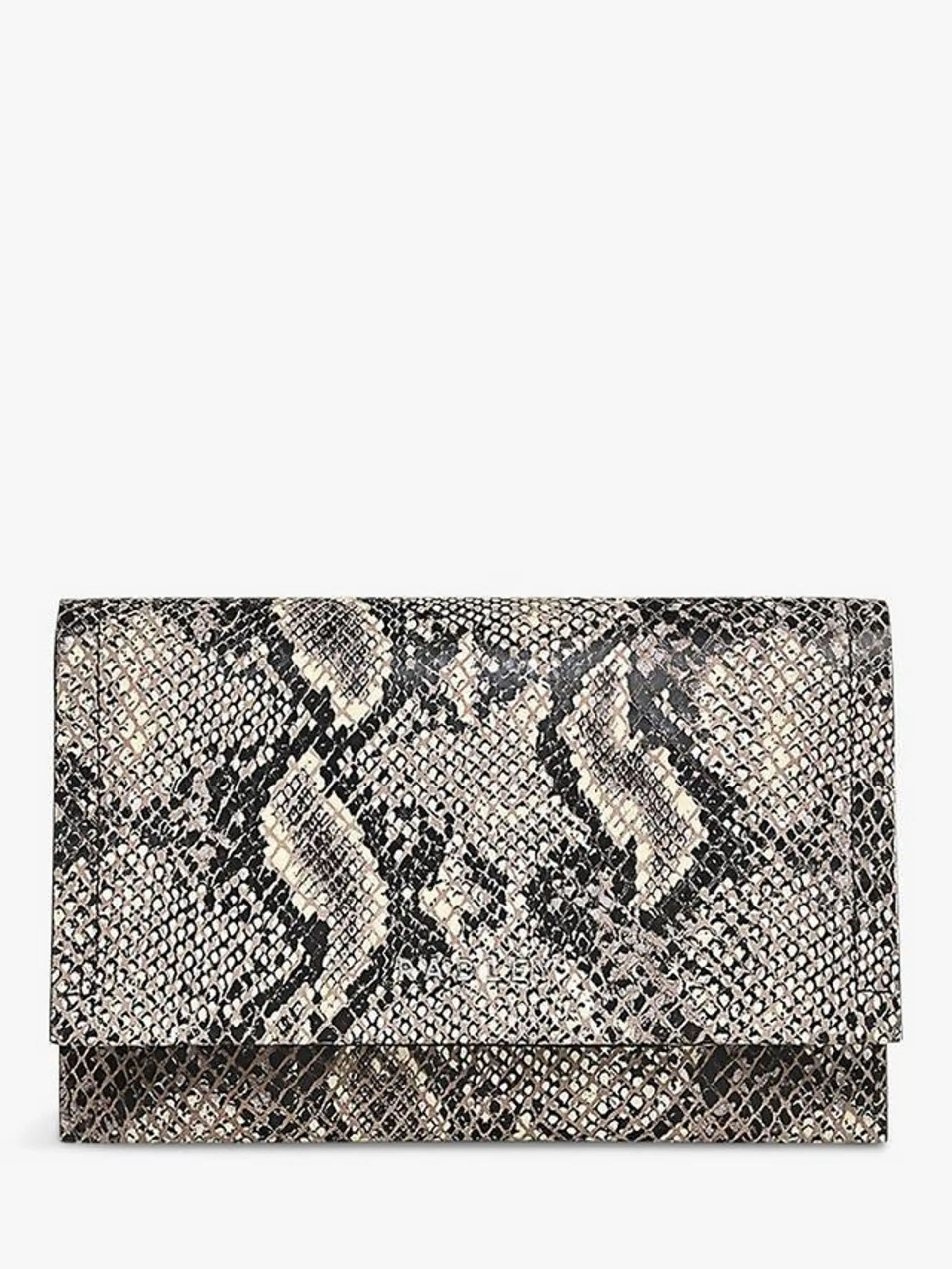 Oak Street Snake Effect Leather Medium Purse, Chalk/Multi