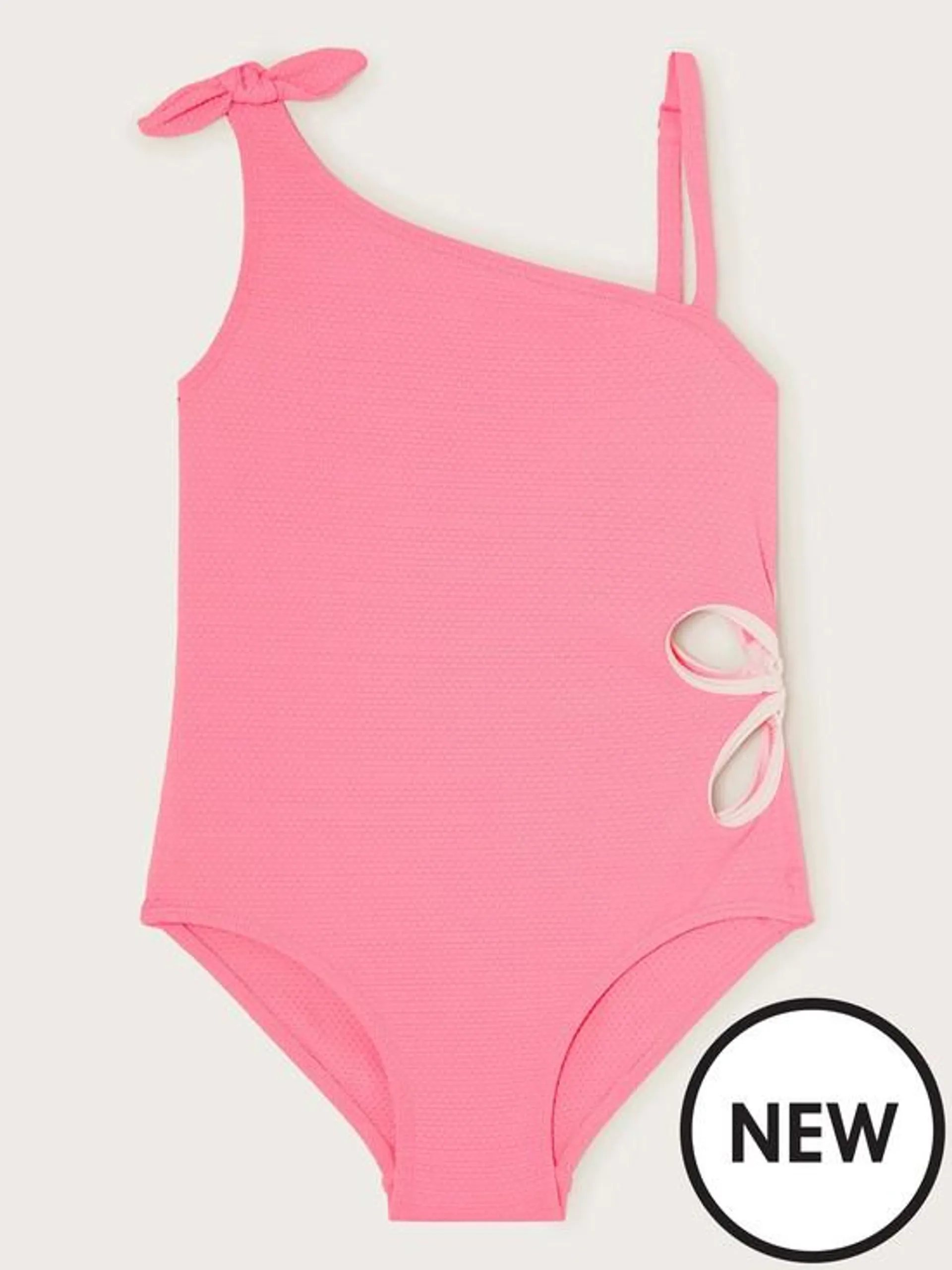 Girls Floral Cut Out Swimsuit - Pink