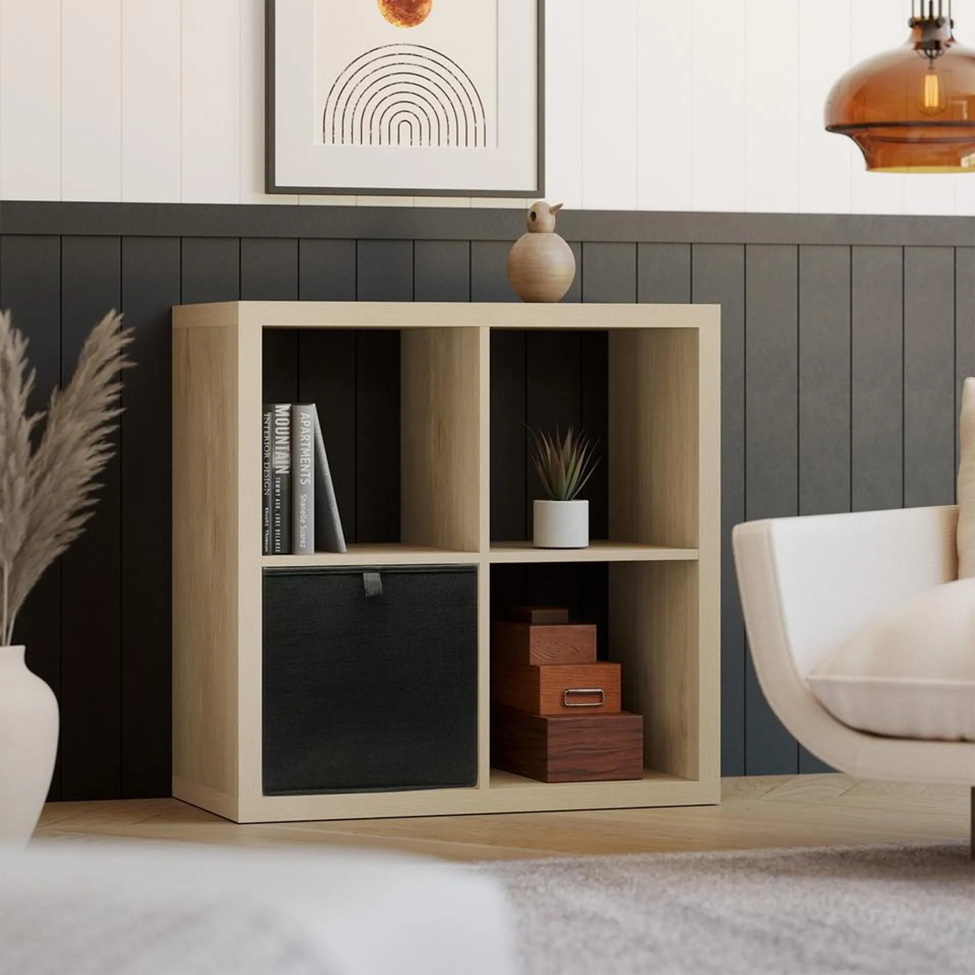 Clever Cube 2x2 Cube Storage Unit - Light Oak