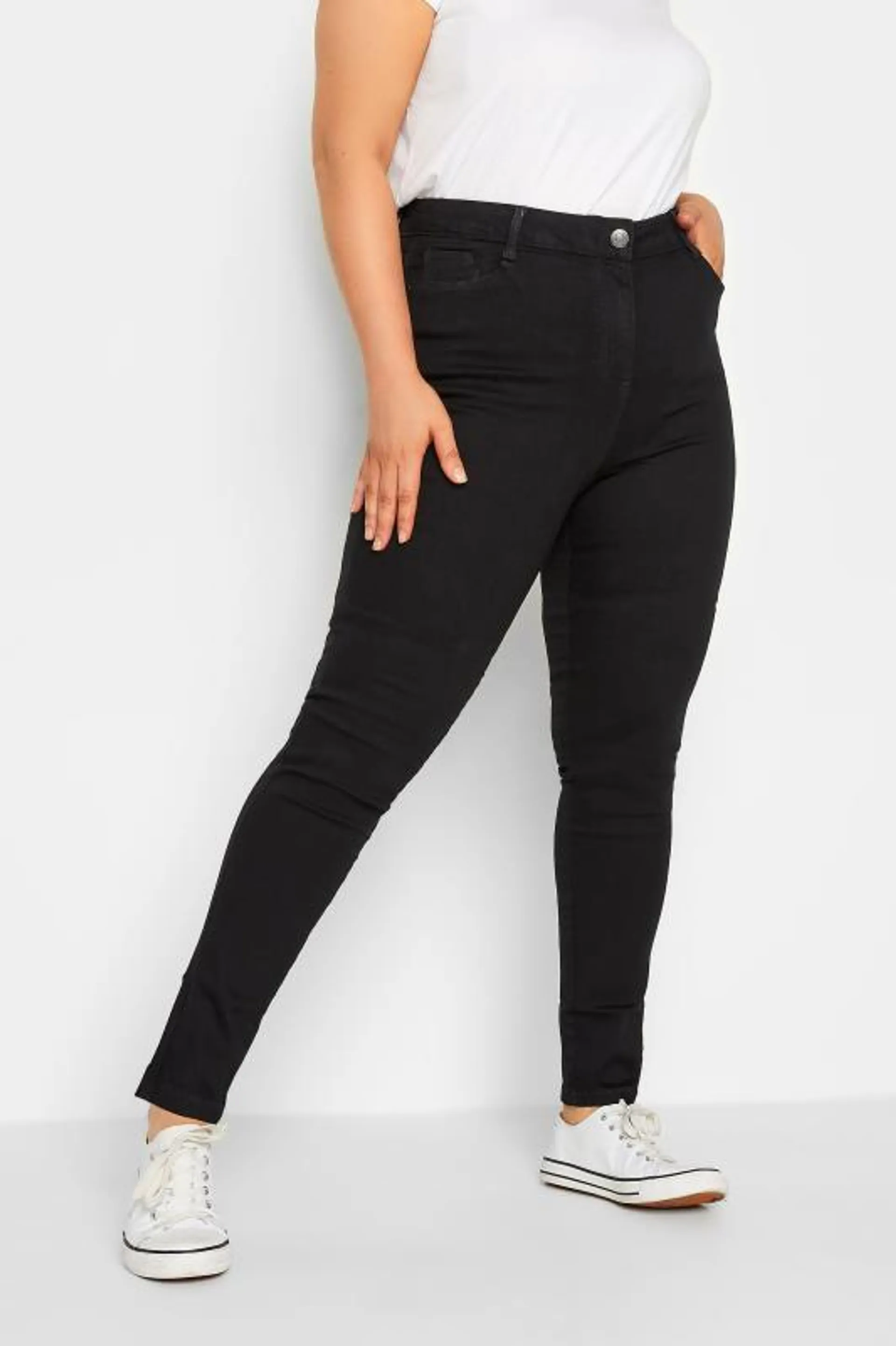 YOURS FOR GOOD Curve Black Skinny Stretch AVA Jeans