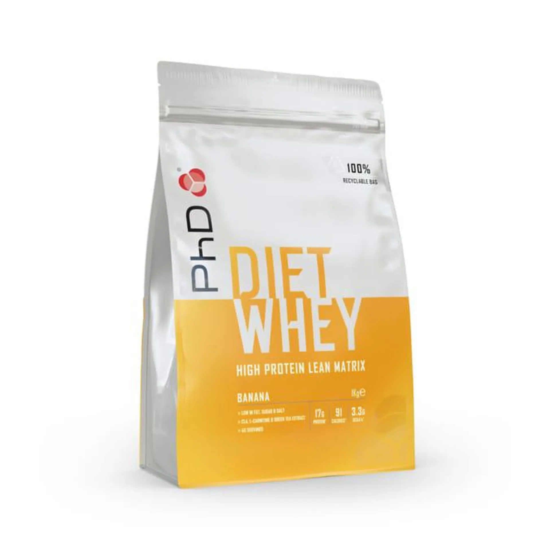 PhD Diet Whey Protein Powder 1kg - Banana