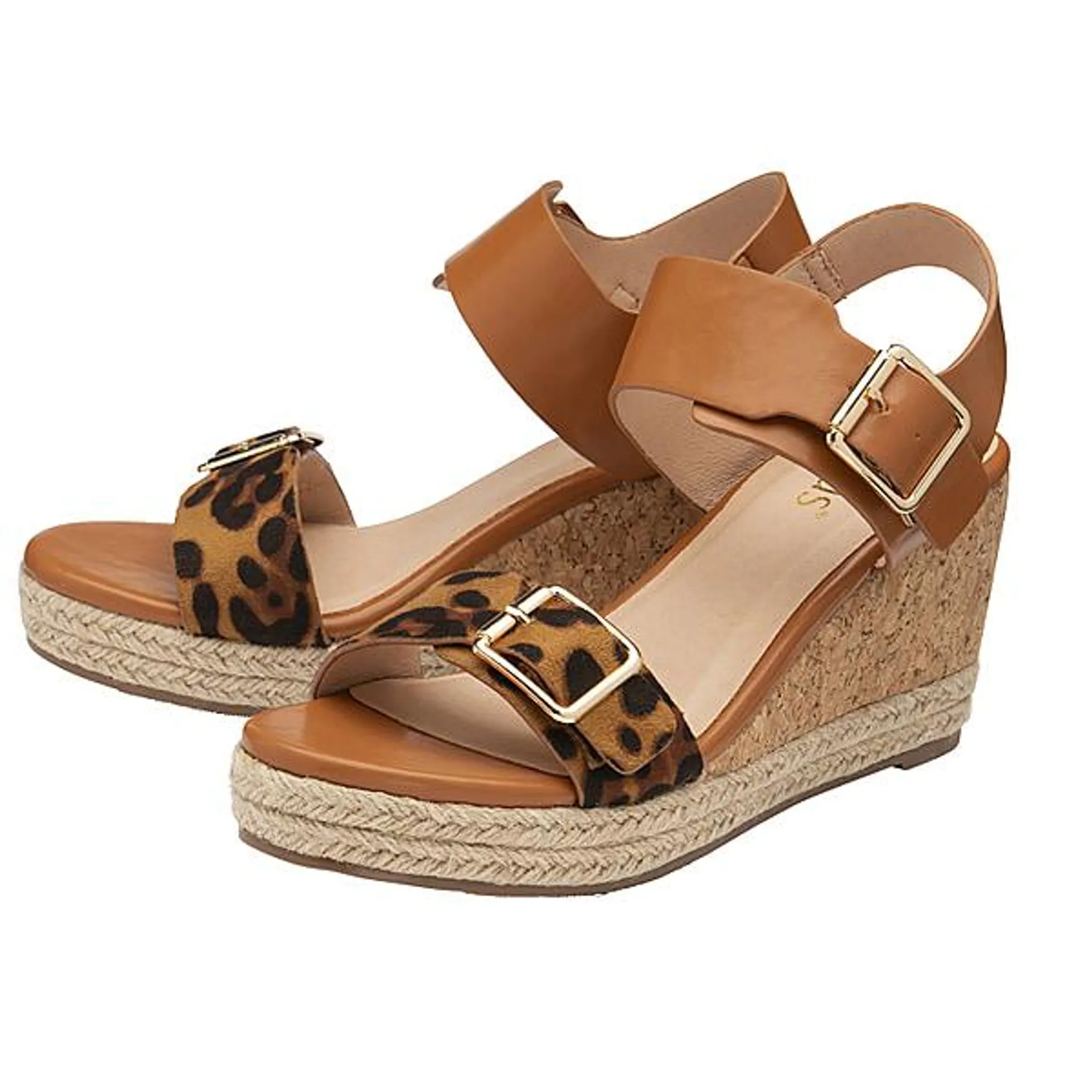 Lotus Primrose Wedge Sandals Tan