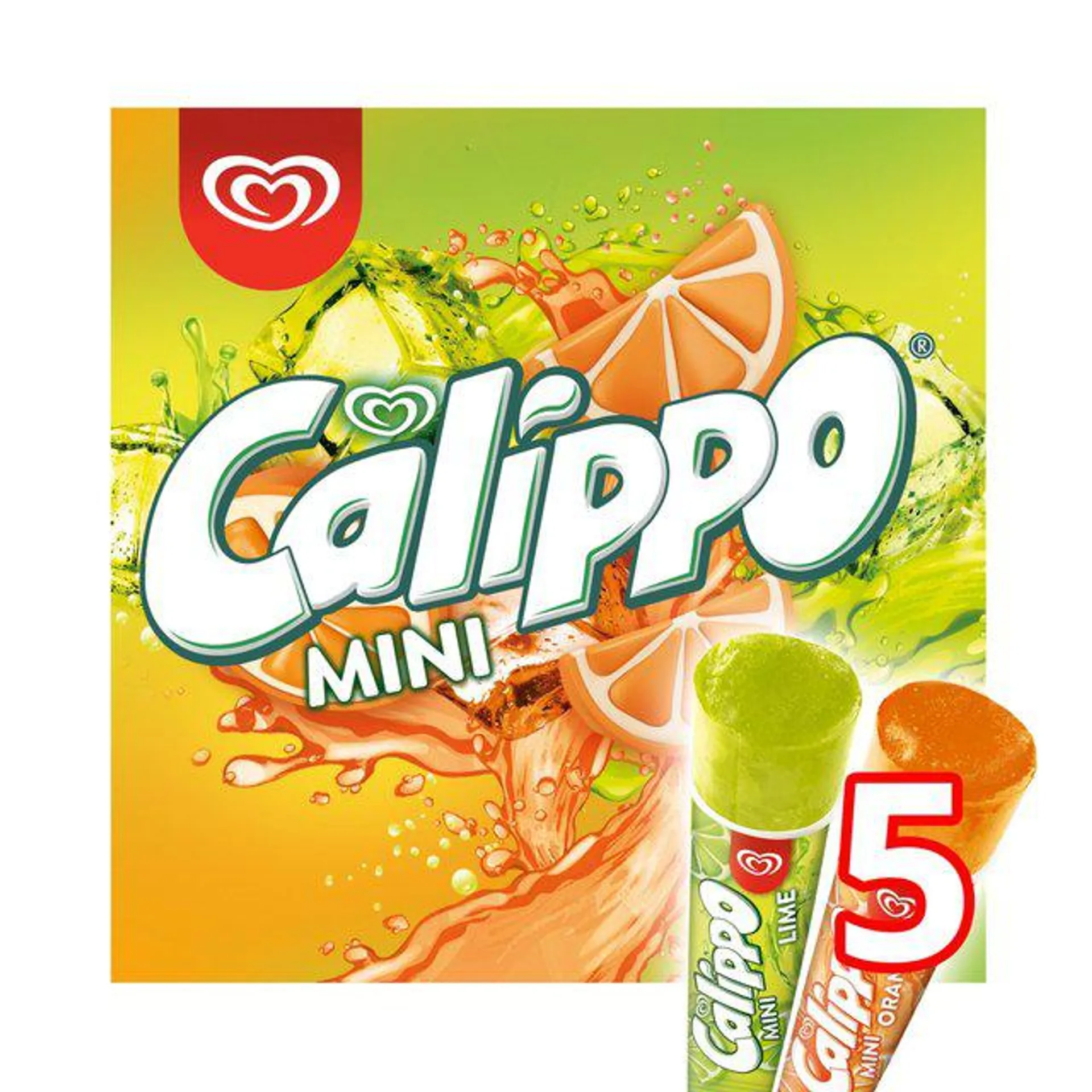 Calippo Mini Orange & Lime Ice Lollies 5 x 80ml