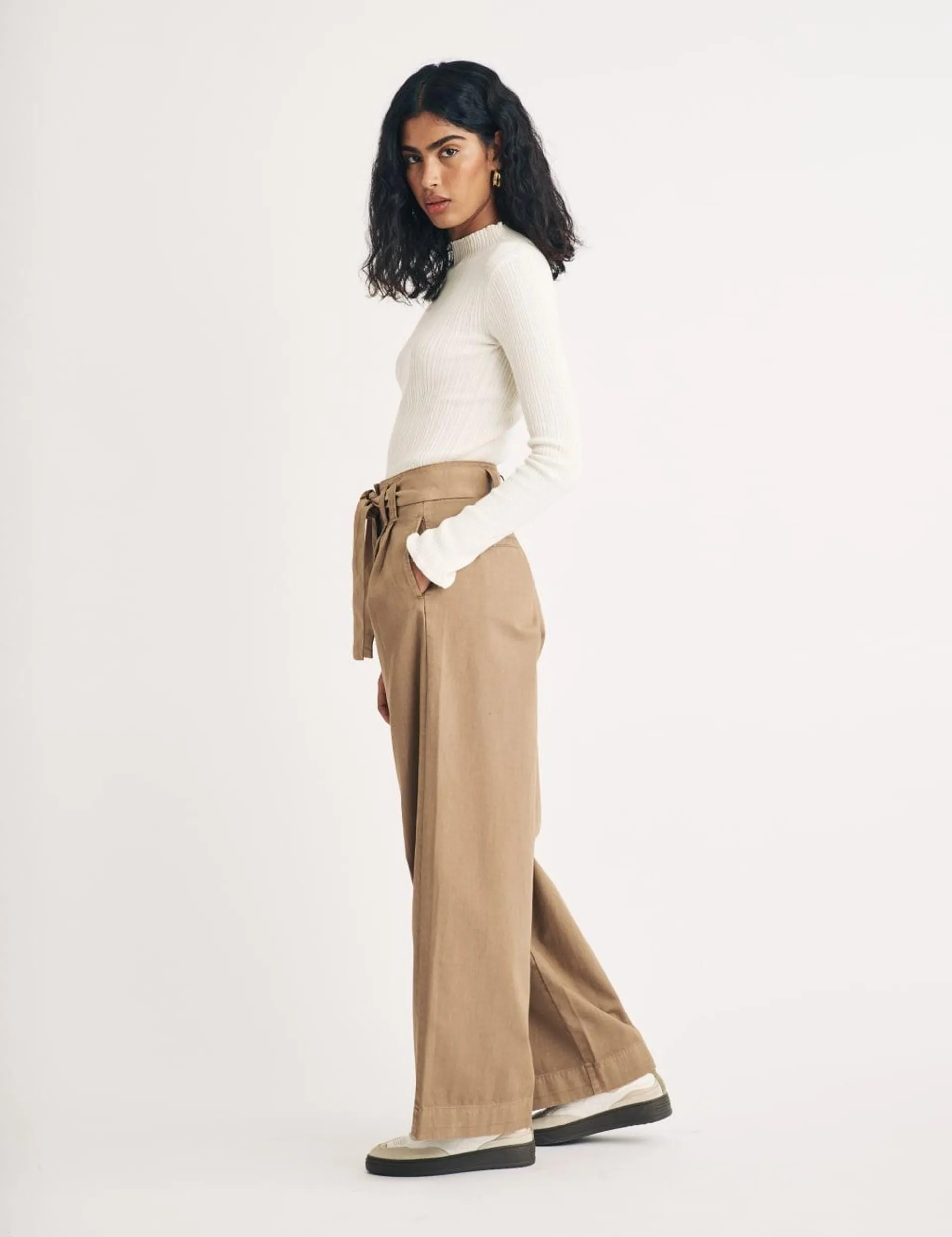 Pure Cotton Wide Leg Trousers