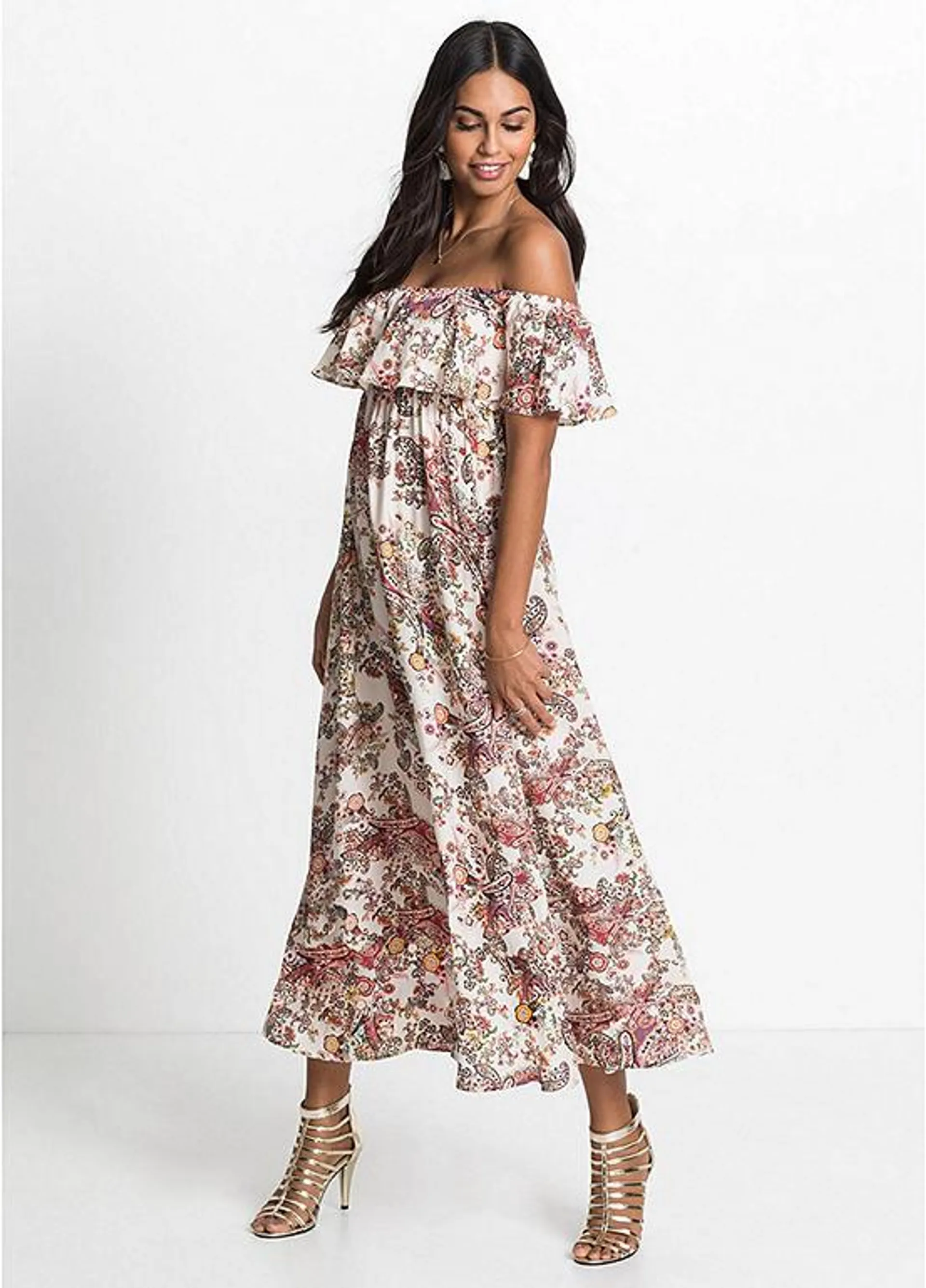 Printed Off-The-Shoulder Dress