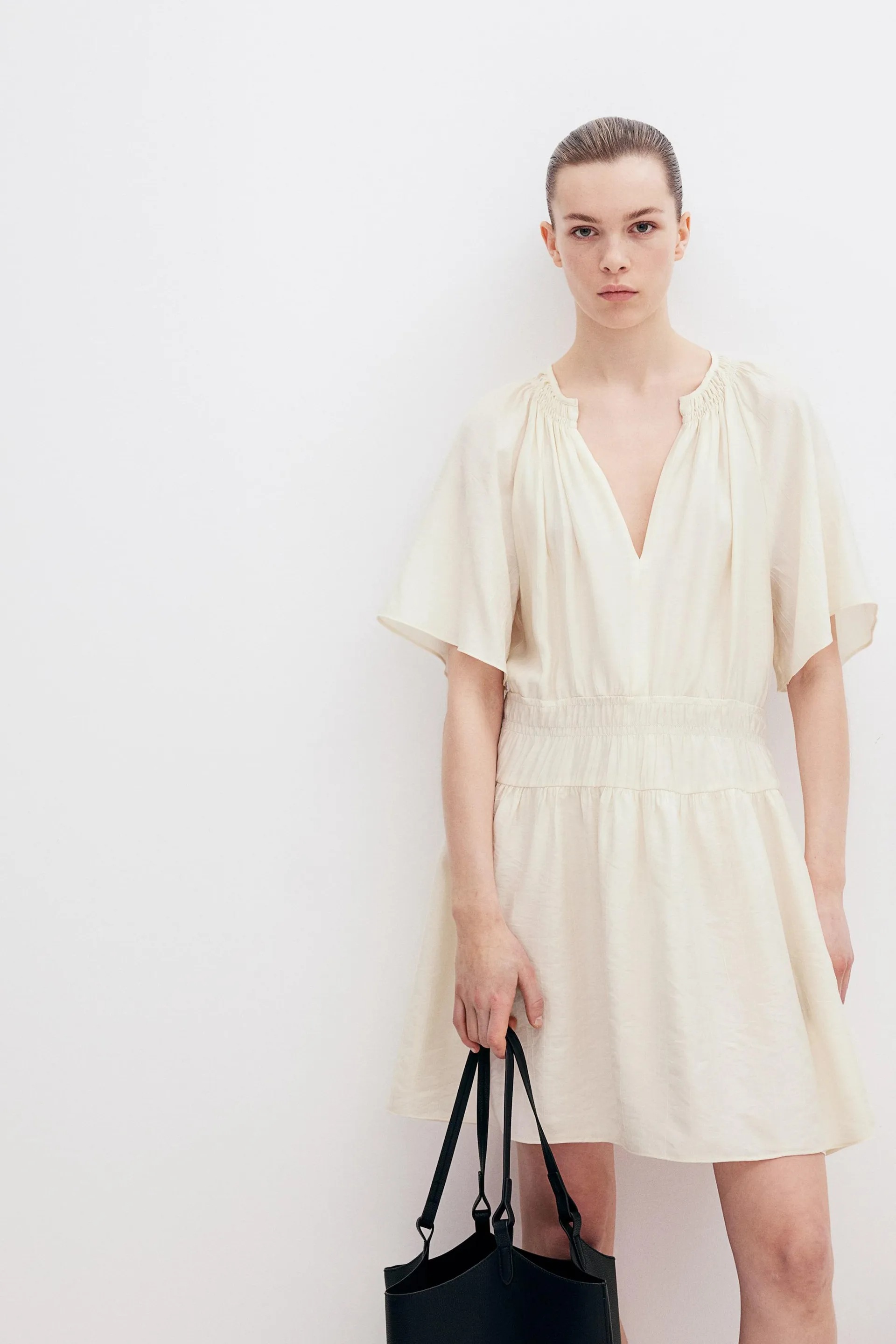 Smock-detail dress