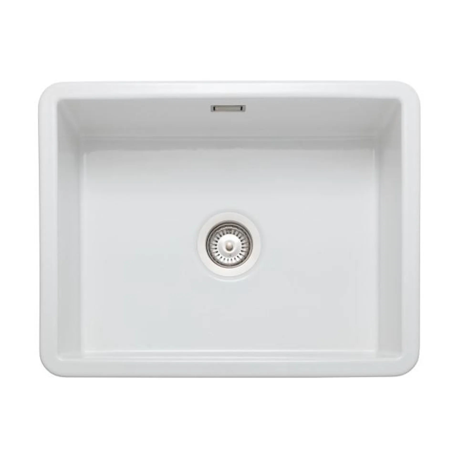 Single Bowl Undermount and Inset White Ceramic Kitchen Sink - Rangemaster Rustique