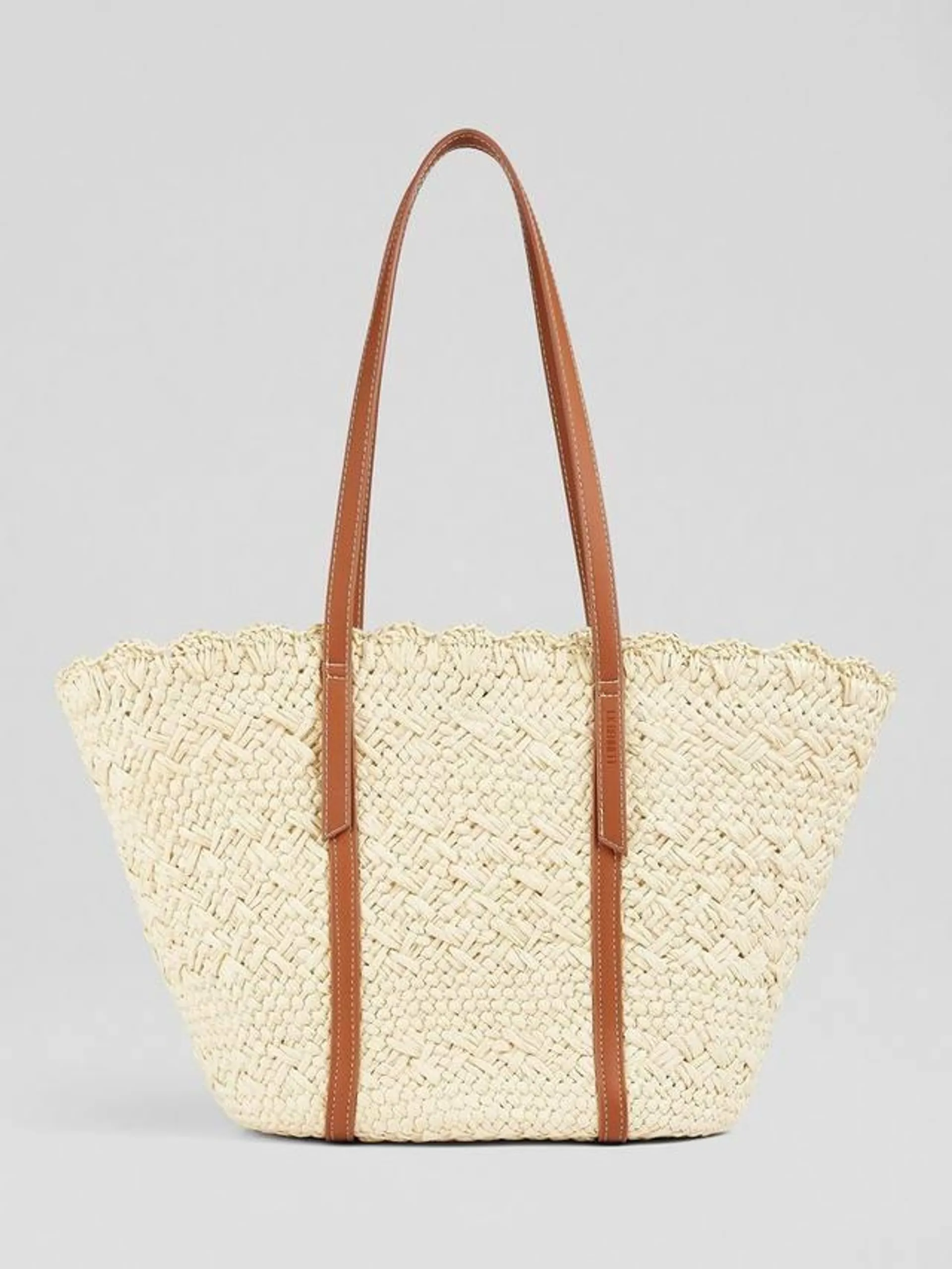 Didi Raffia Tote Bag, Cream/Tan