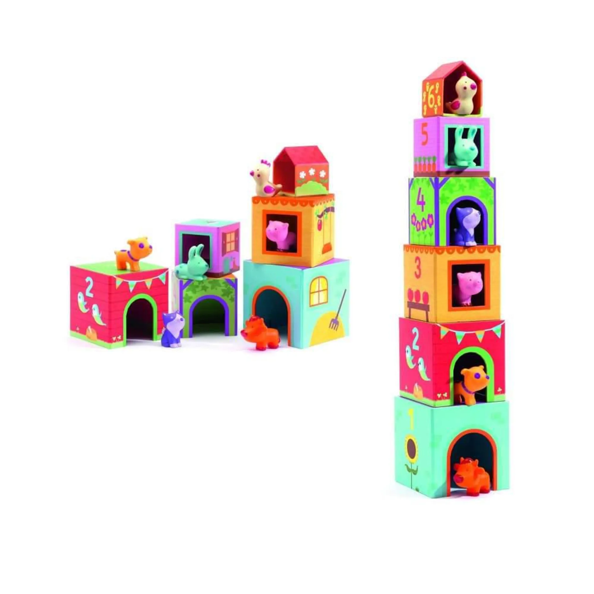 Djeco Topanifarm Stacking Cubes for infants
