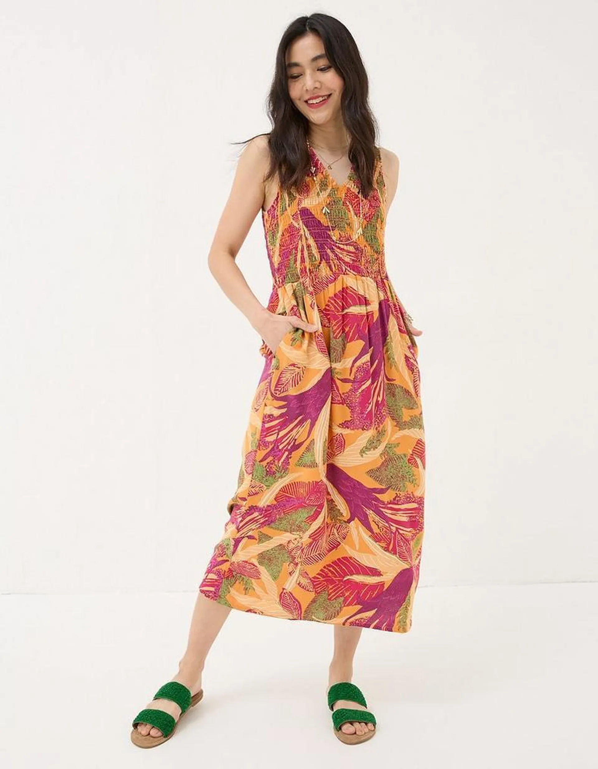 Aria Tropical Floral Midi Dress