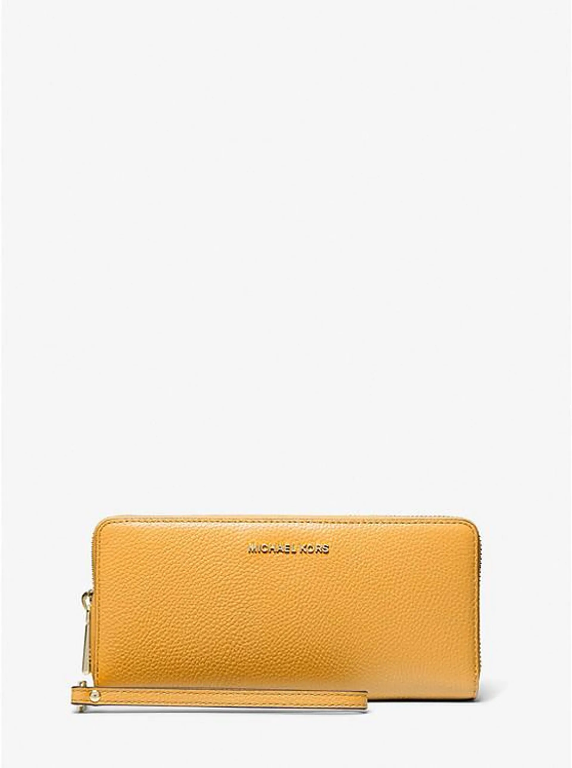 Pebbled Leather Continental Wristlet