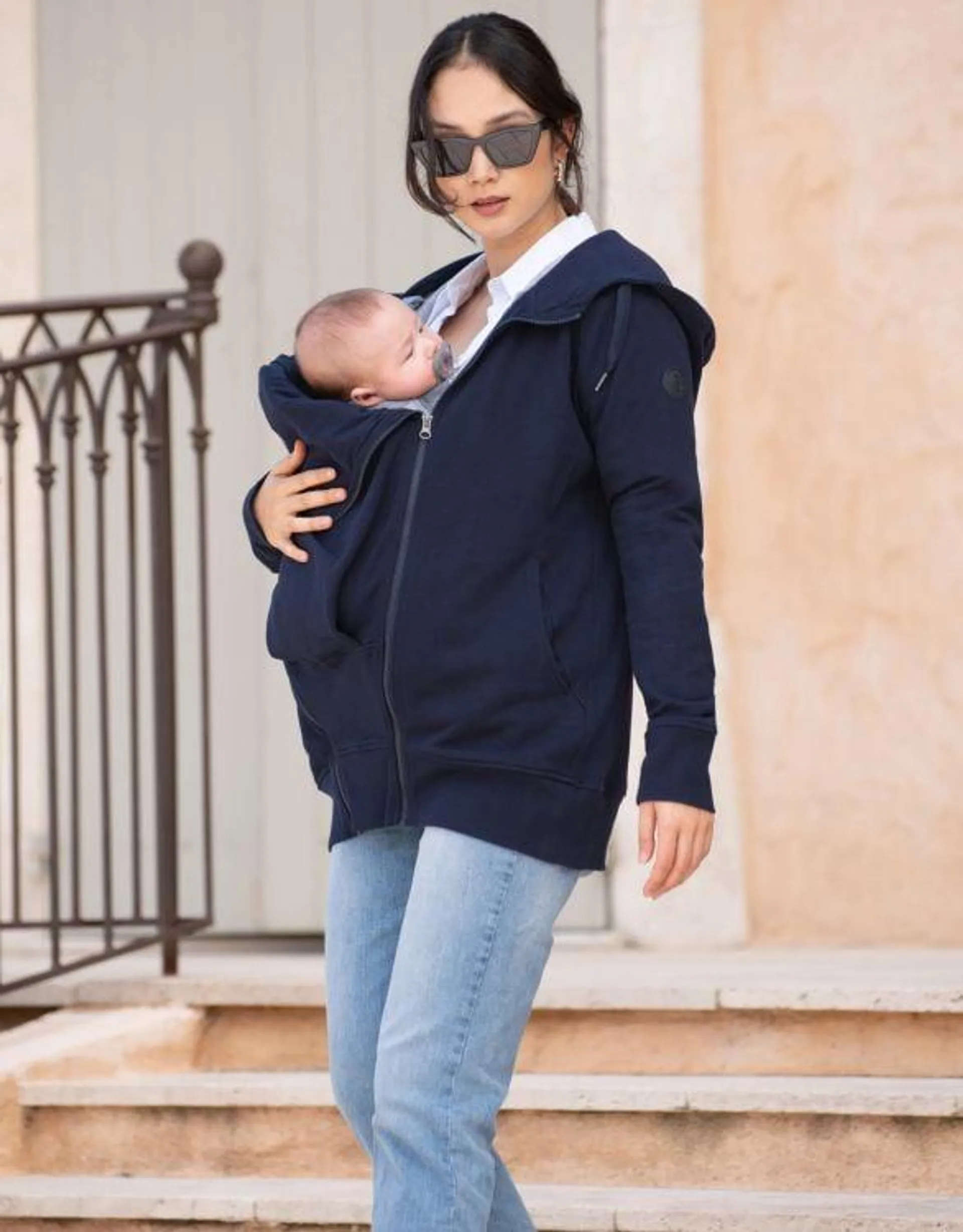 Dark Blue 3 in 1 Maternity Hoodie