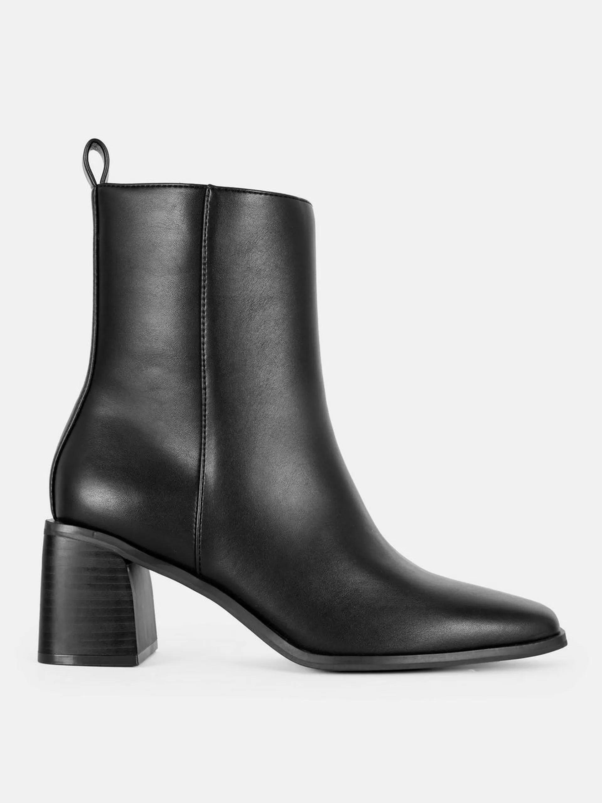 Cupped Heel Ankle Boots