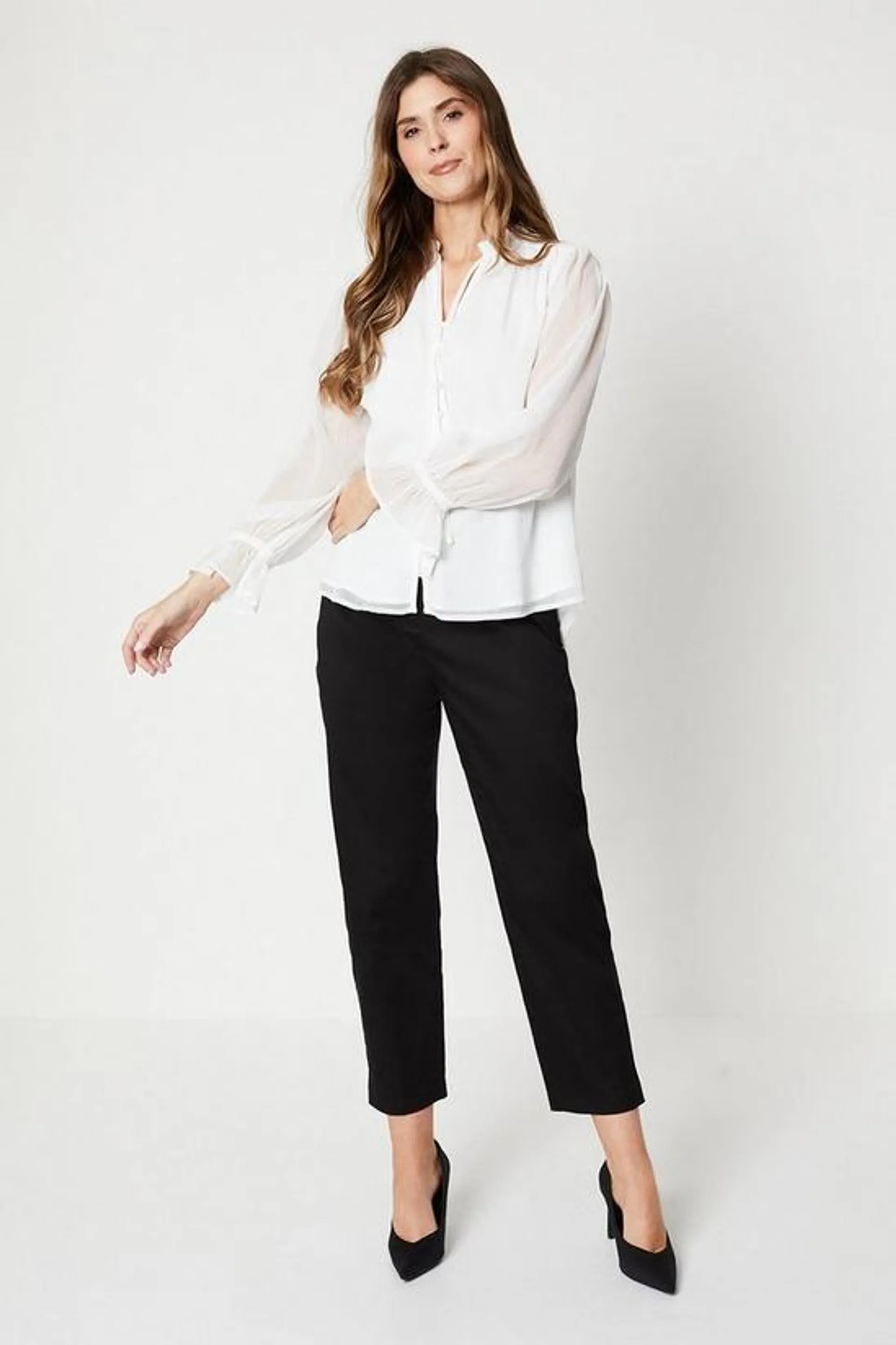 Tall Side Zip Stretch Crop Trousers