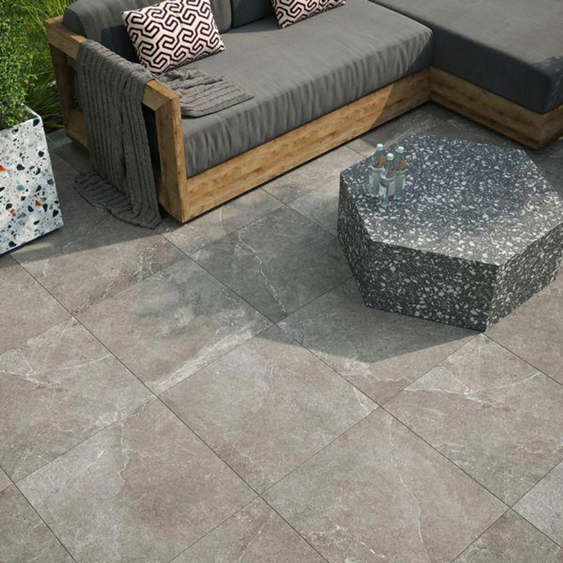 Clifton Grey Stone Effect 20mm Porcelain Paving Slabs