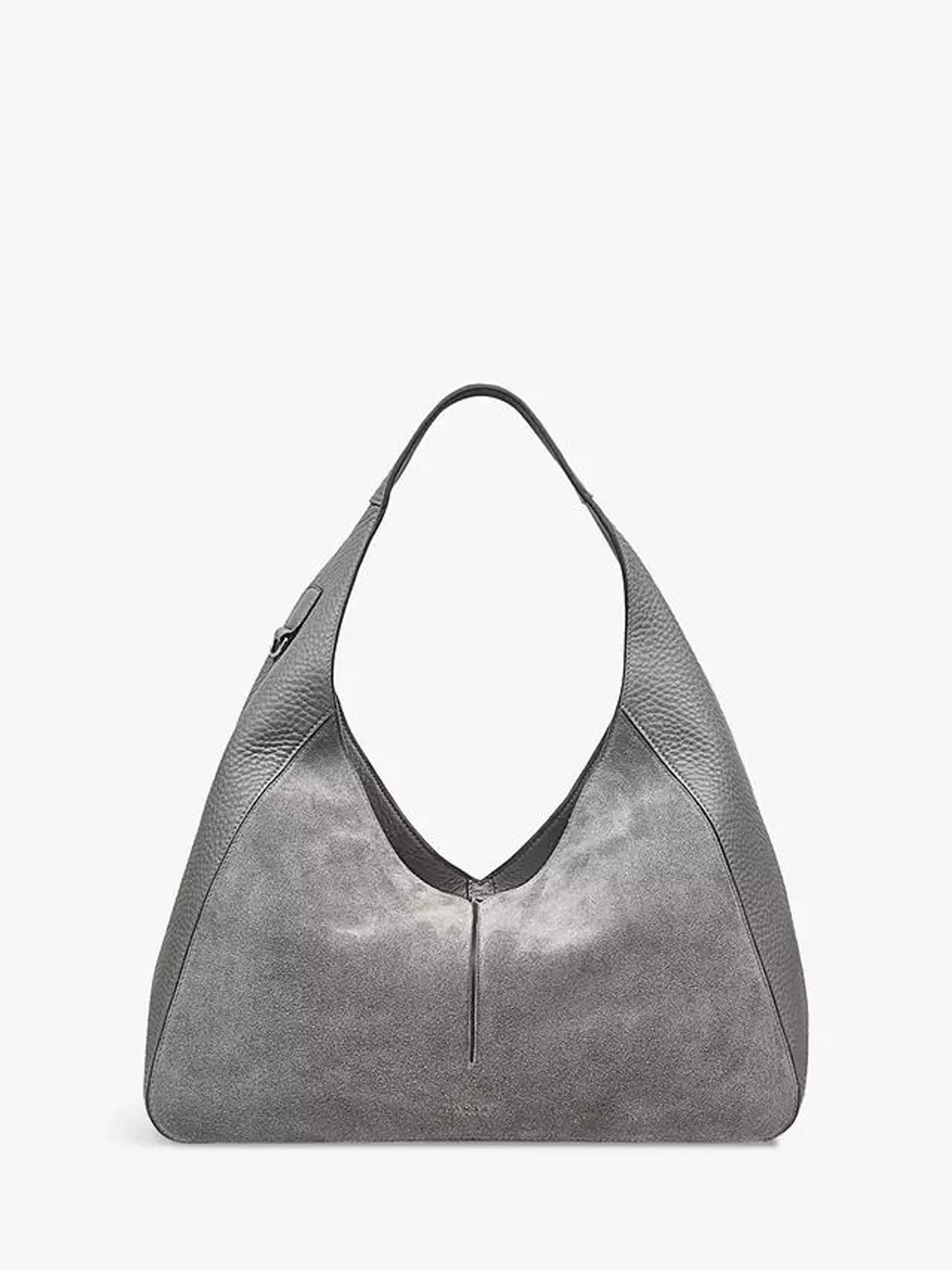 Hillgate Place Suede Large Shoulder Bag, Cloud Burst