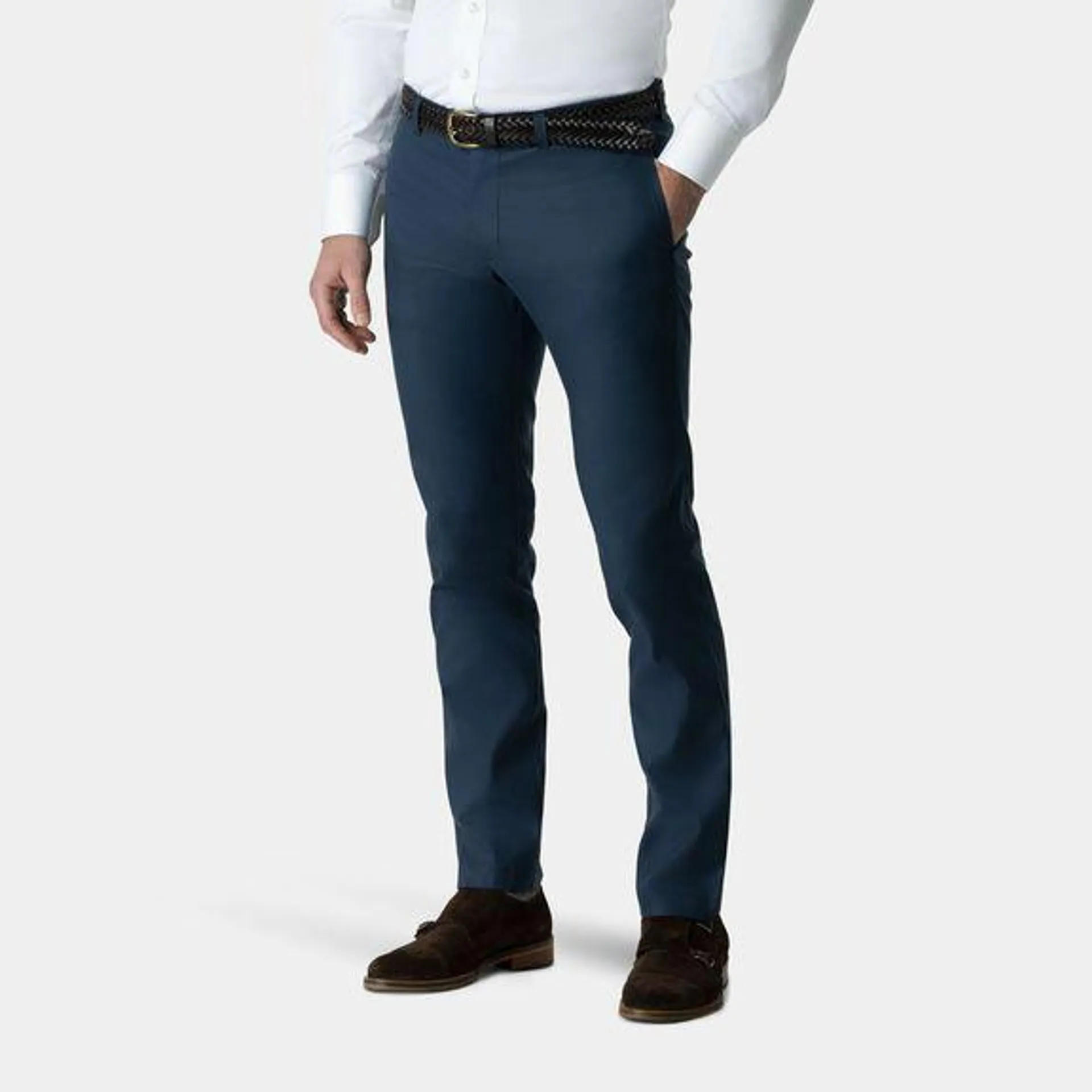 Blue stretch chinos