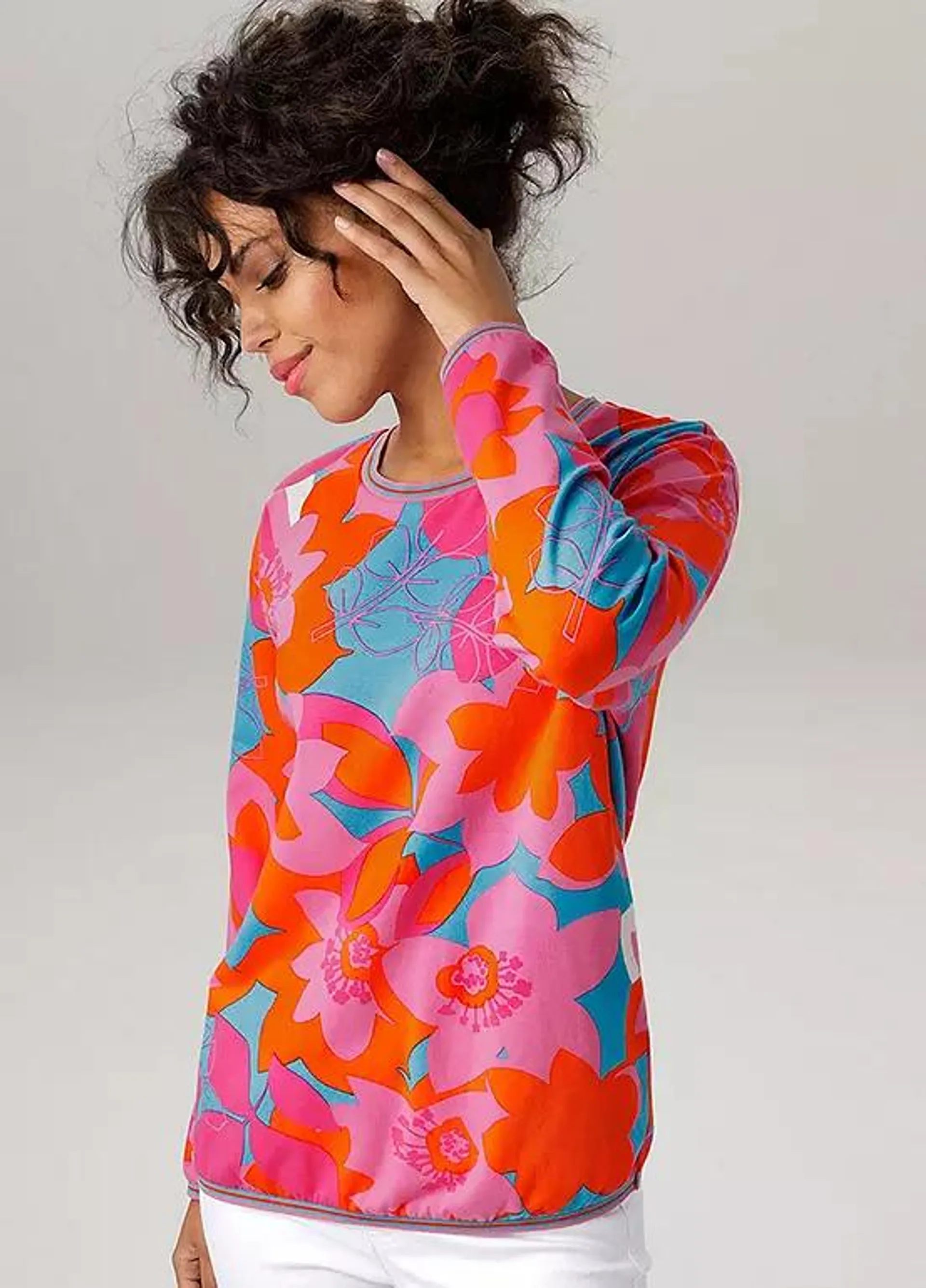 Aniston Floral Print Long Sleeve Sweatshirt