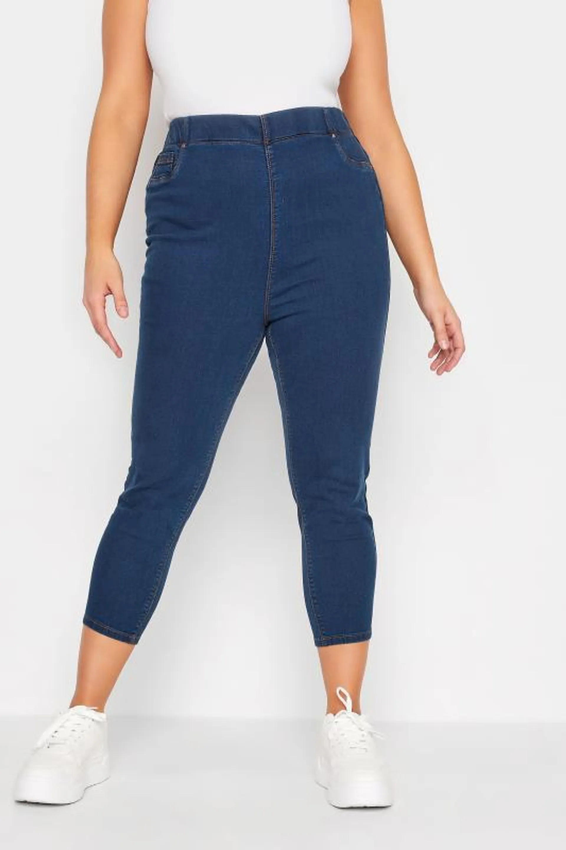 YOURS Curve Blue Stretch Cropped JENNY Jeggings