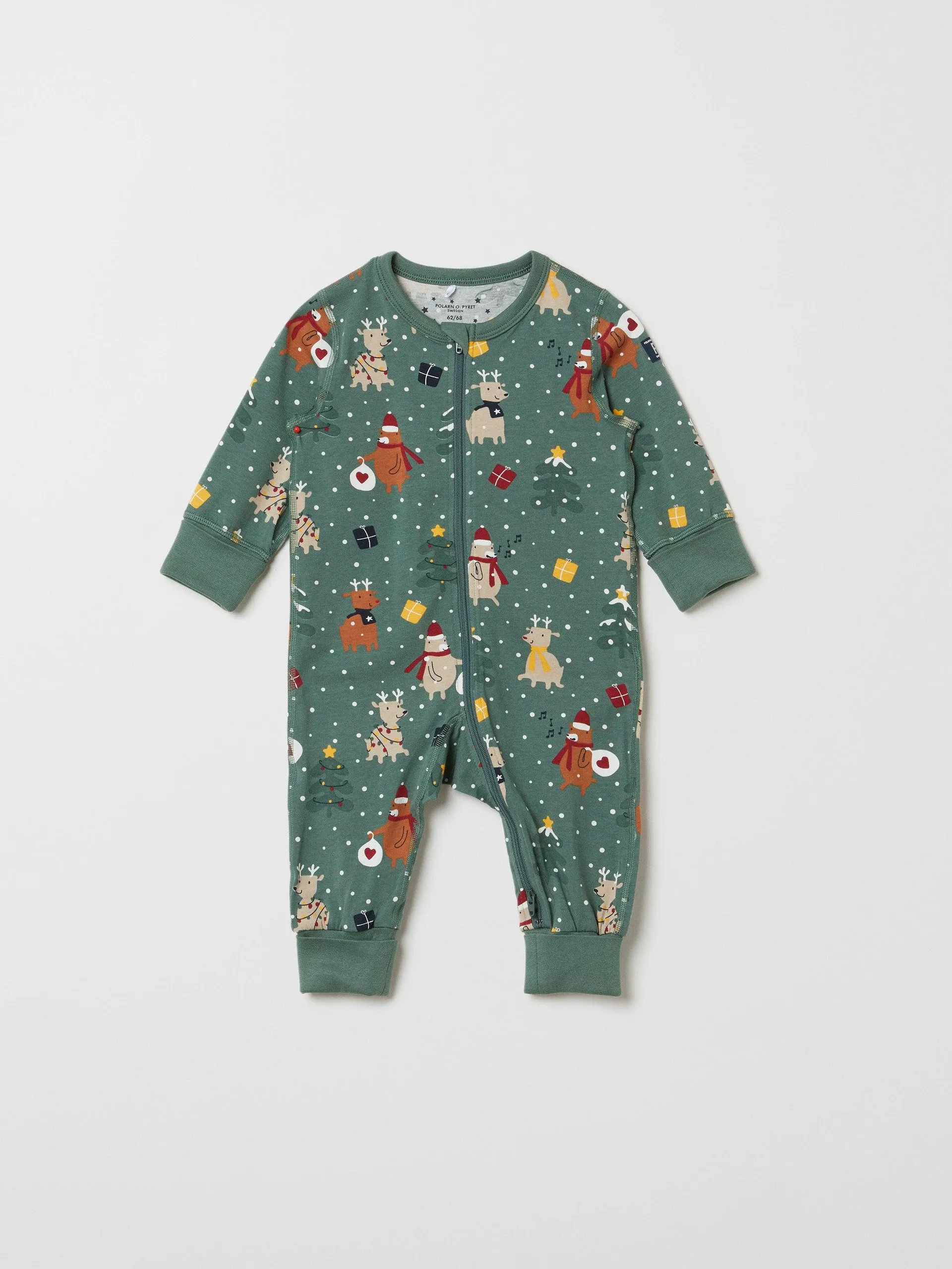 Christmas Print Baby Sleepsuit