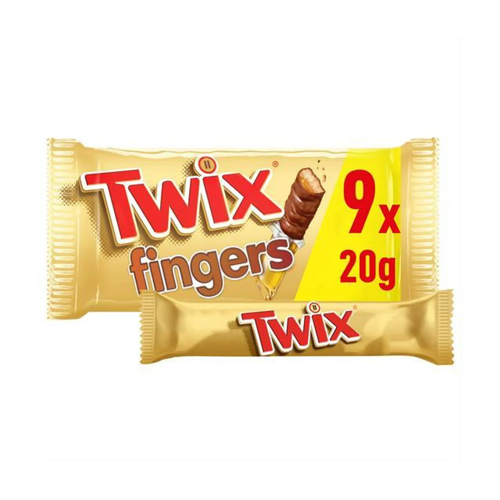 Twix Caramel & Milk Chocolate Fingers Biscuit Snack Bars Multipack 9x20g