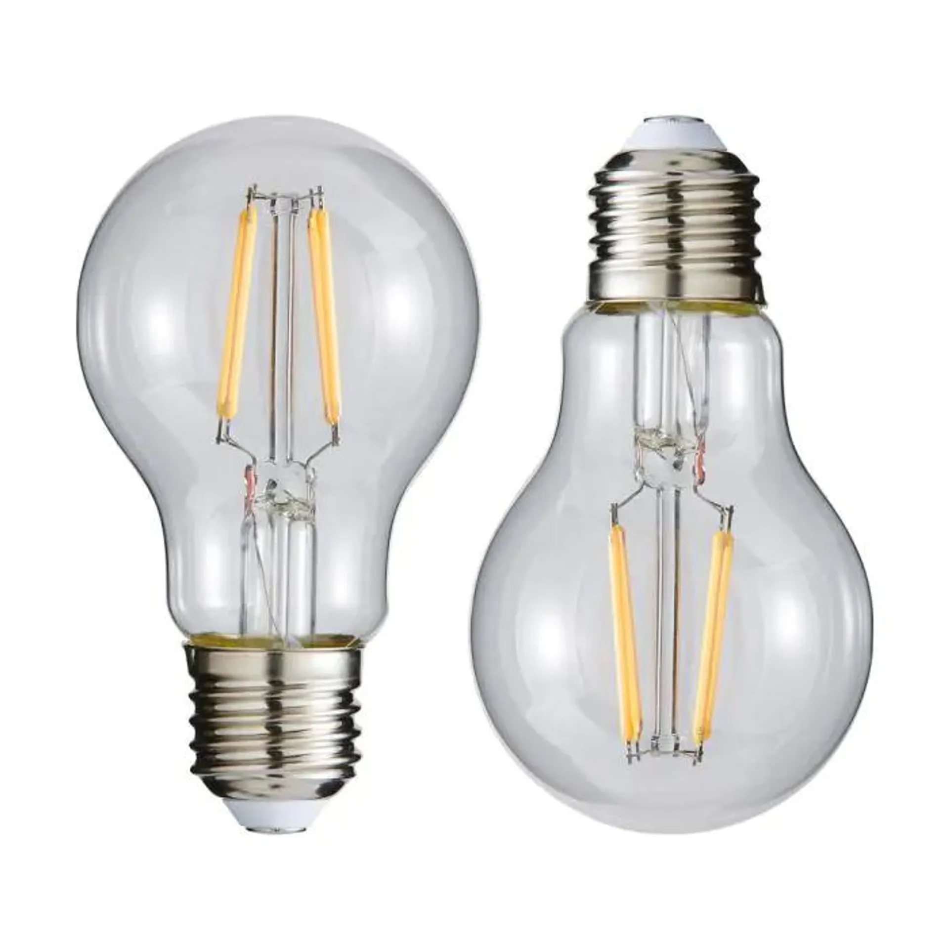 2 Pack of 6W LED Vintage Style ES E27 Classic Light Bulb, Natural White