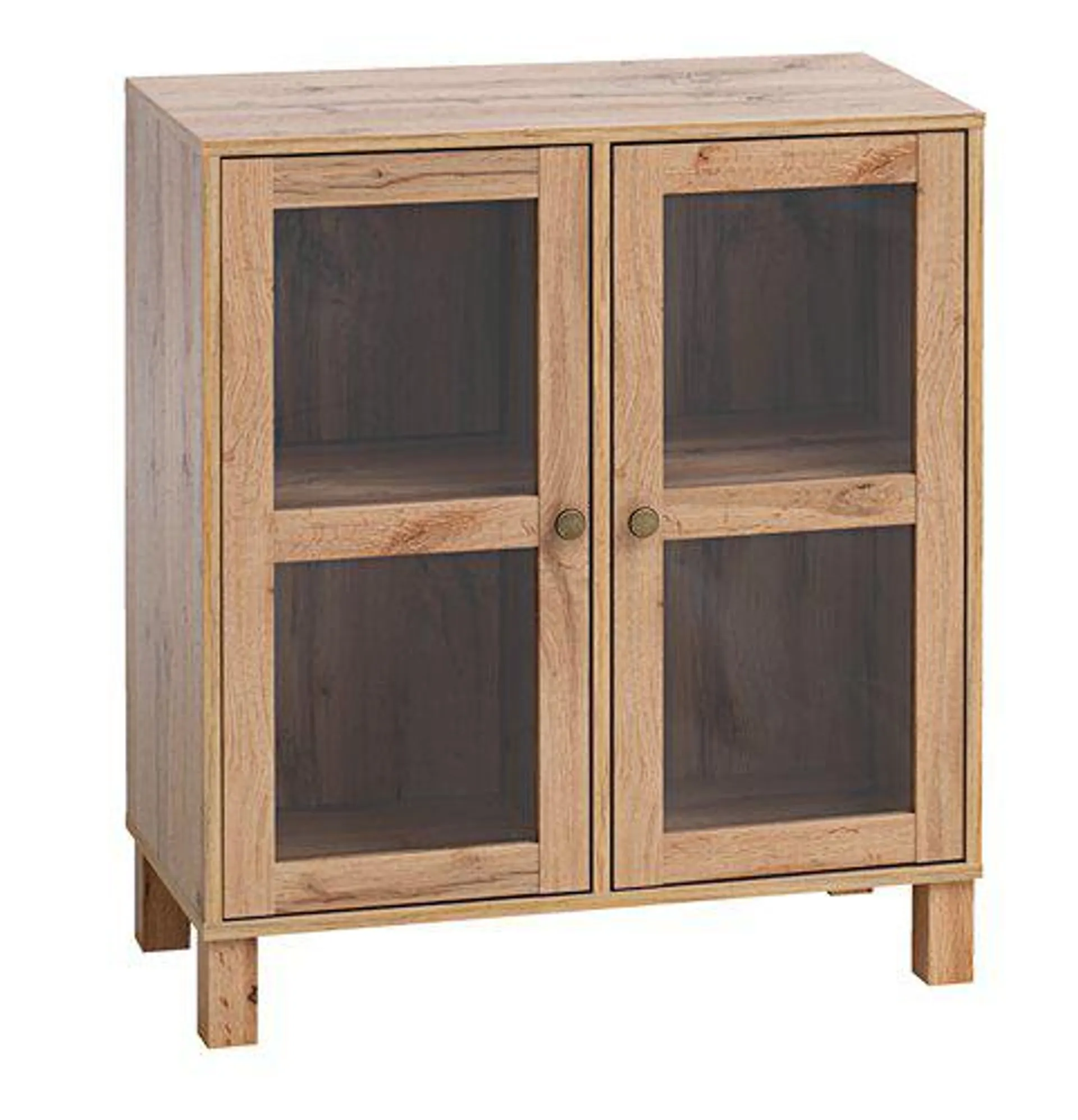 Display cabinet SKALS glass doors oak