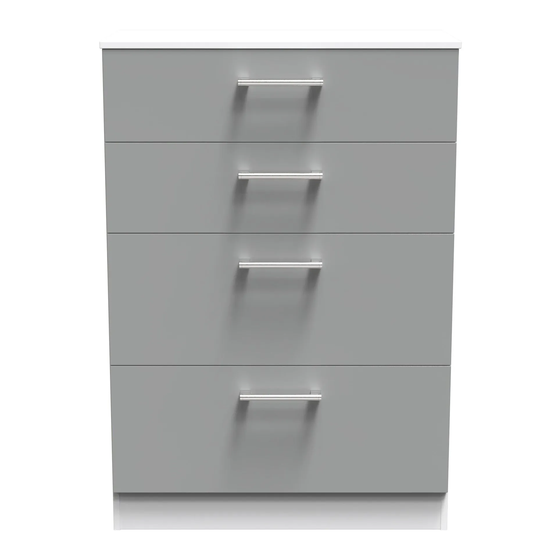 Denver Ready Assembled Chest Of Drawers with 4 Drawers - Grey & White